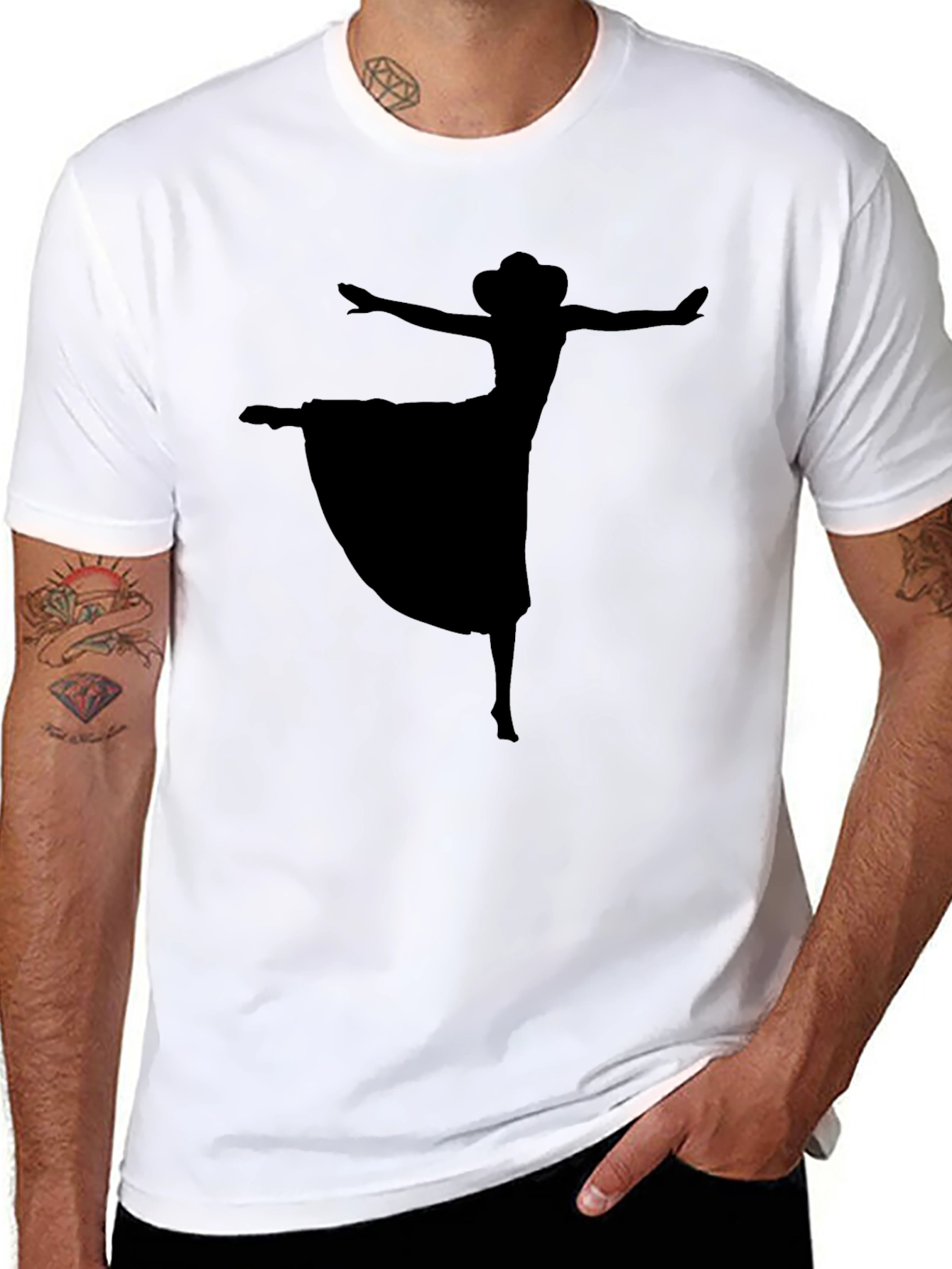 Dancing Silhouette Graphic Black T-Shirt