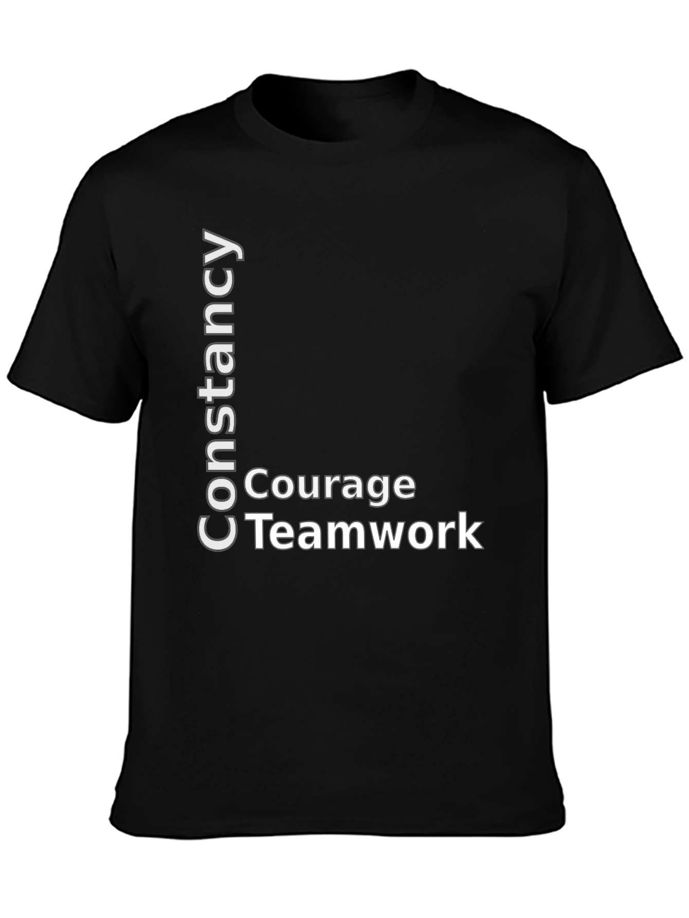 Constancy Courage Teamwork Black T-Shirt