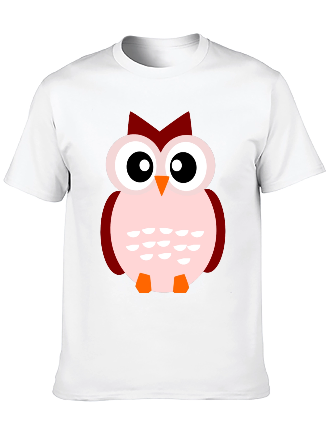 Cute Cartoon Owl Black T-Shirt