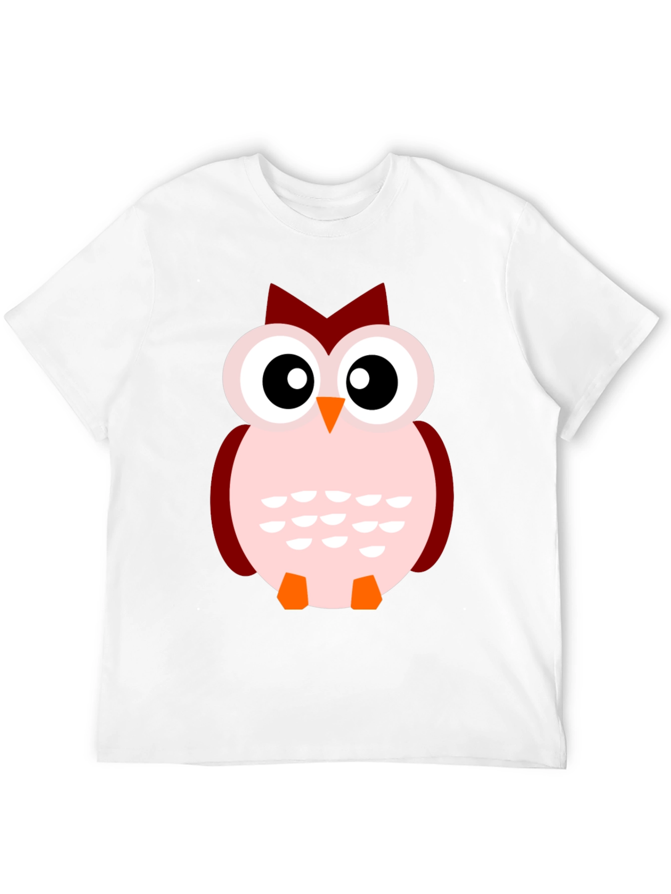 Cute Cartoon Owl Black T-Shirt