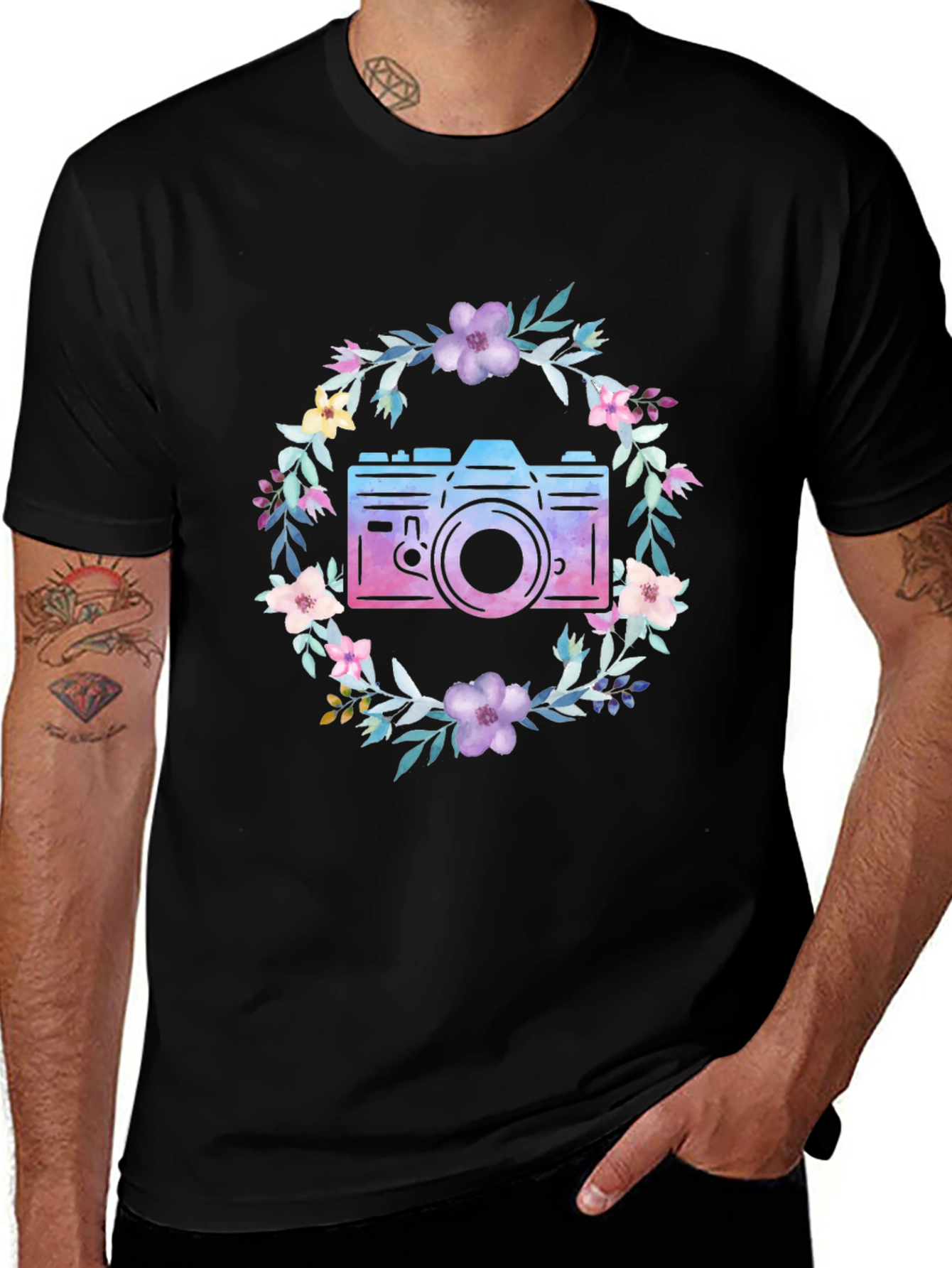 Floral Camera Graphic Tee - Unisex