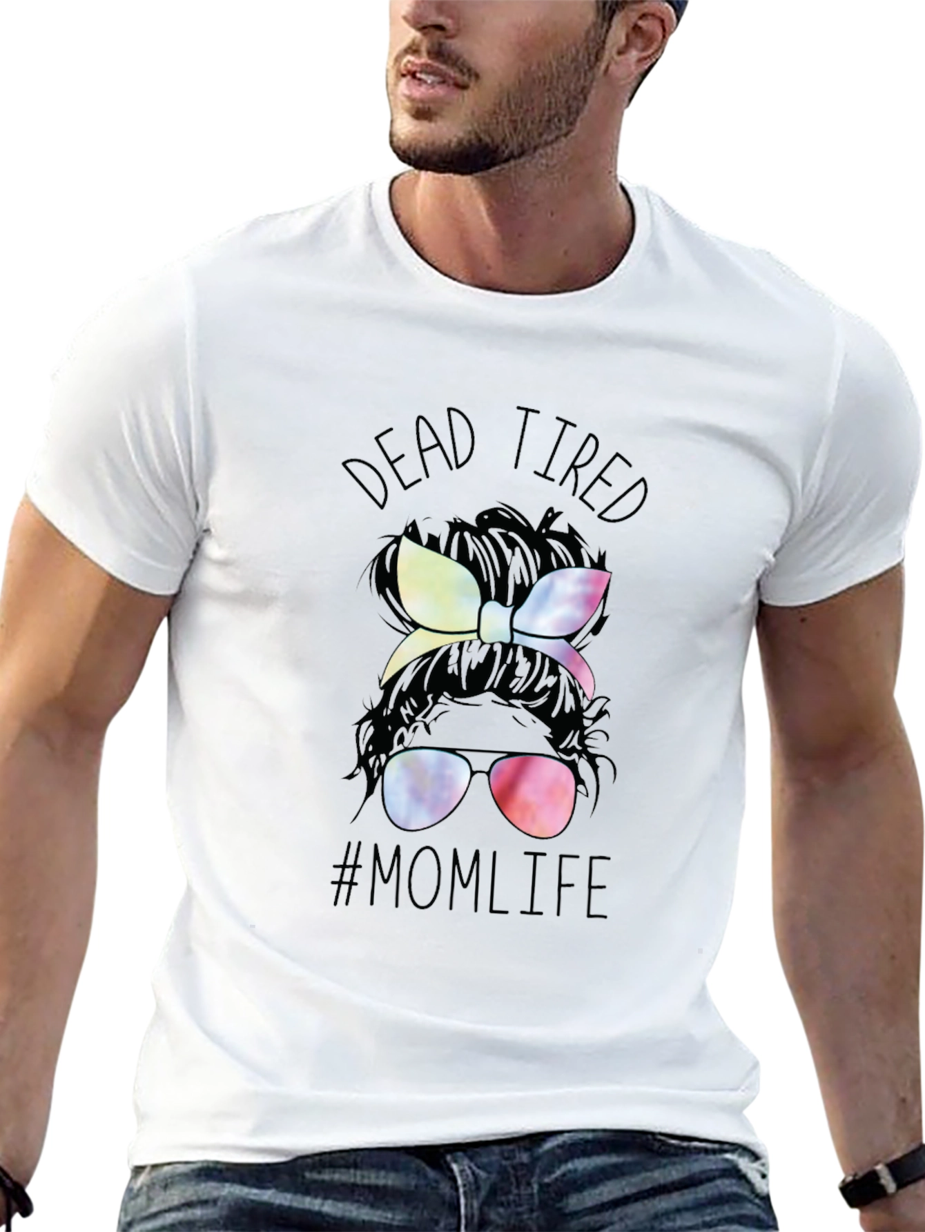 Dead Tired Mom Life T-Shirt - Messy Bun Tee