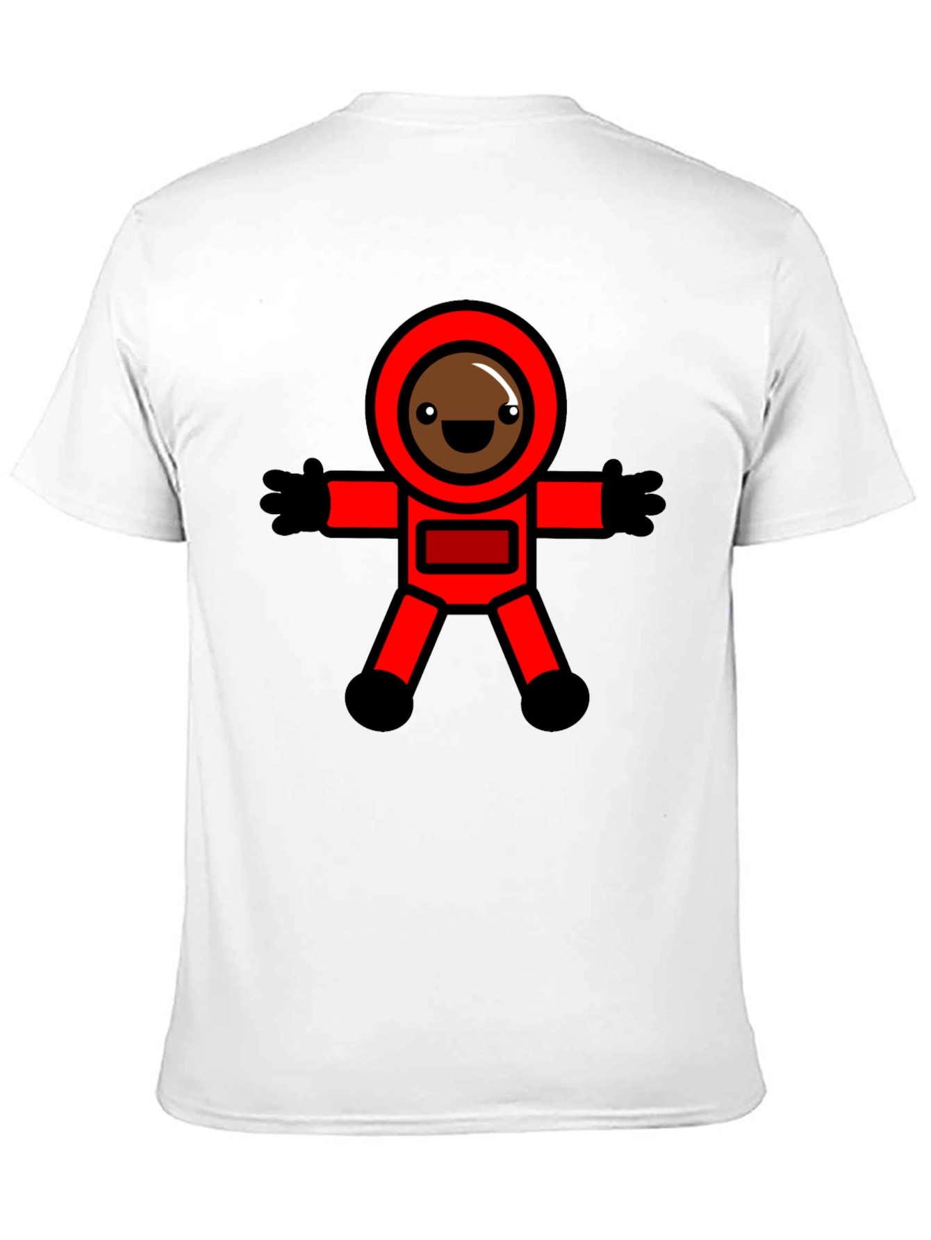 Fun Cartoon Astronaut Graphic Black T-Shirt