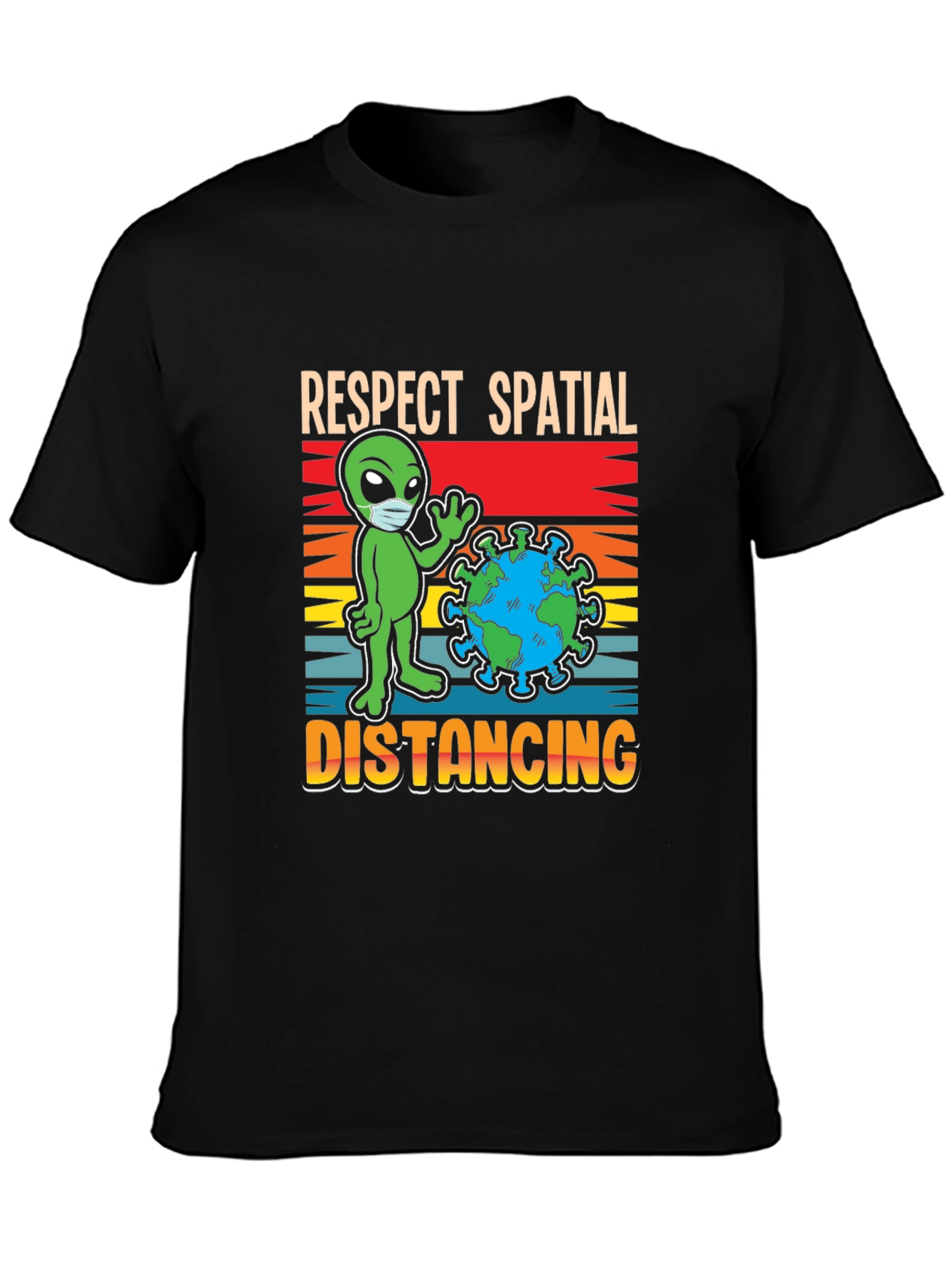 Respect Spatial Distancing T-Shirt Alien Earth Graphic Tee