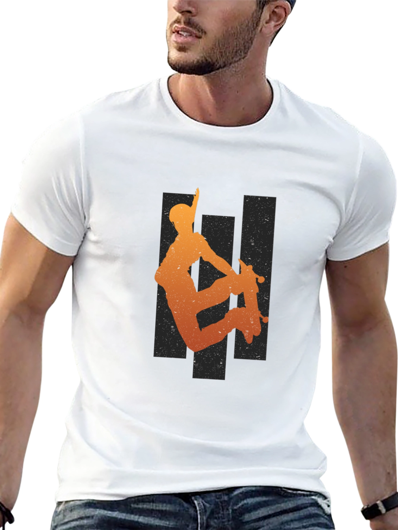Skater Silhouette Graphic Tee - Cool Urban Style
