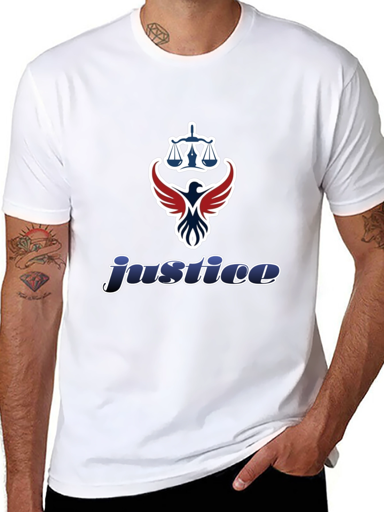 Justice Graphic T-Shirt - Scales of Justice Eagle Design