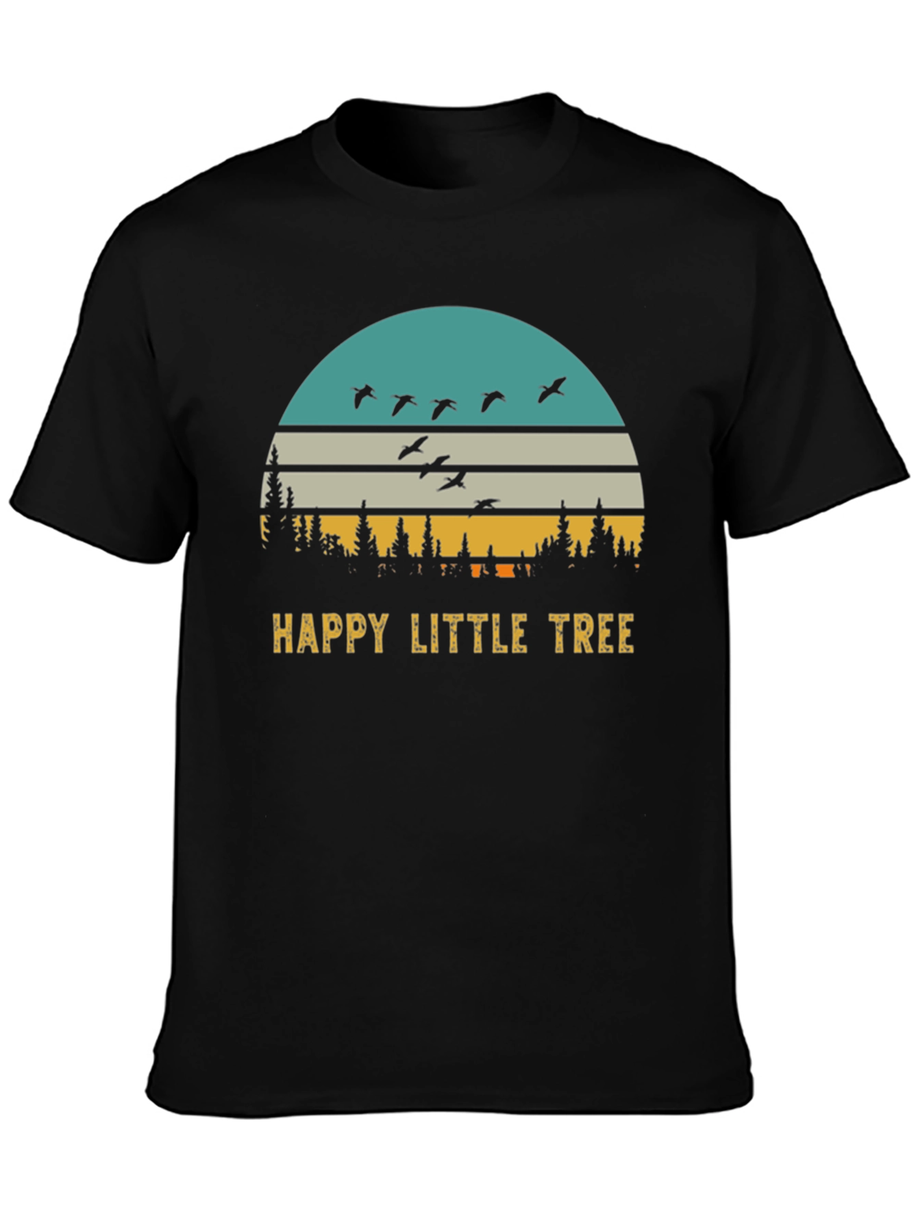 Happy Little Tree Retro Sunset T-Shirt