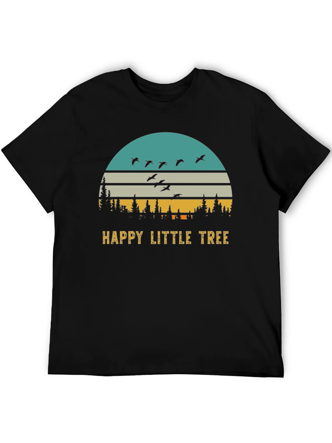 Happy Little Tree Retro Sunset T-Shirt