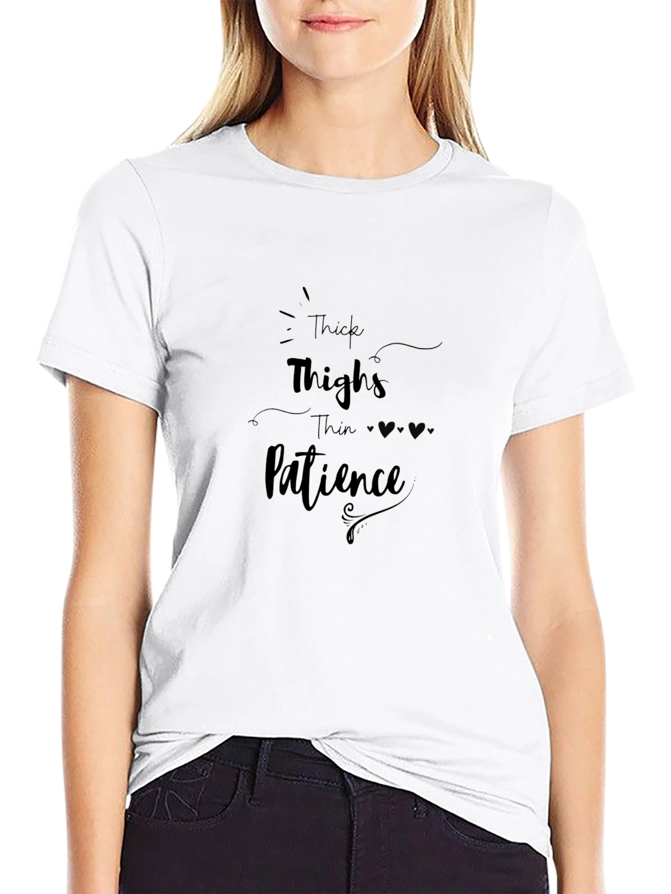 Thick Thighs Thin Patience Black Tee