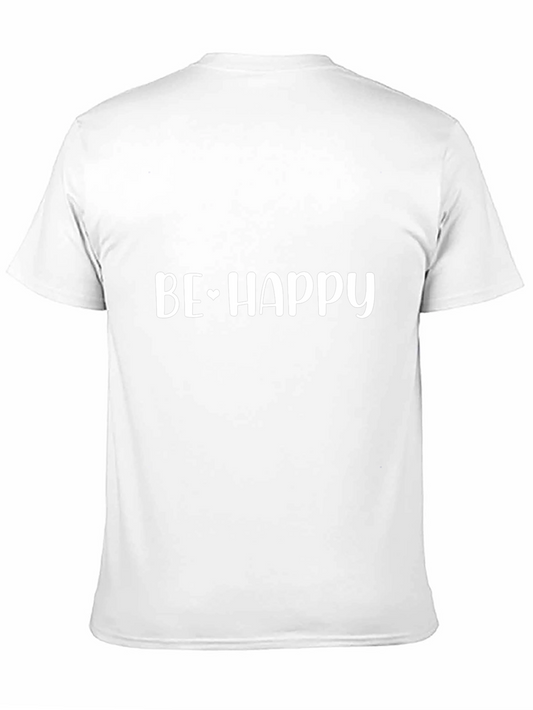 Be Happy Graphic Black T-Shirt