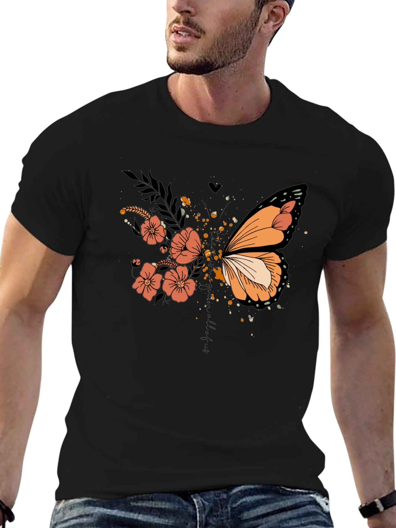 Butterfly Floral Graphic Tee - Stylish Comfort