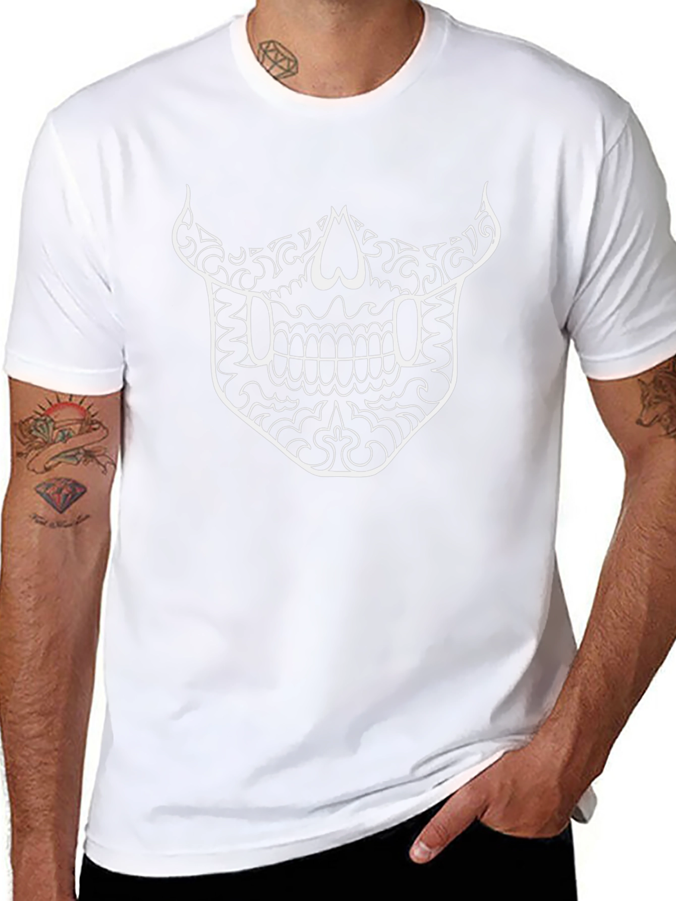 Skull Mask Graphic Black T-Shirt