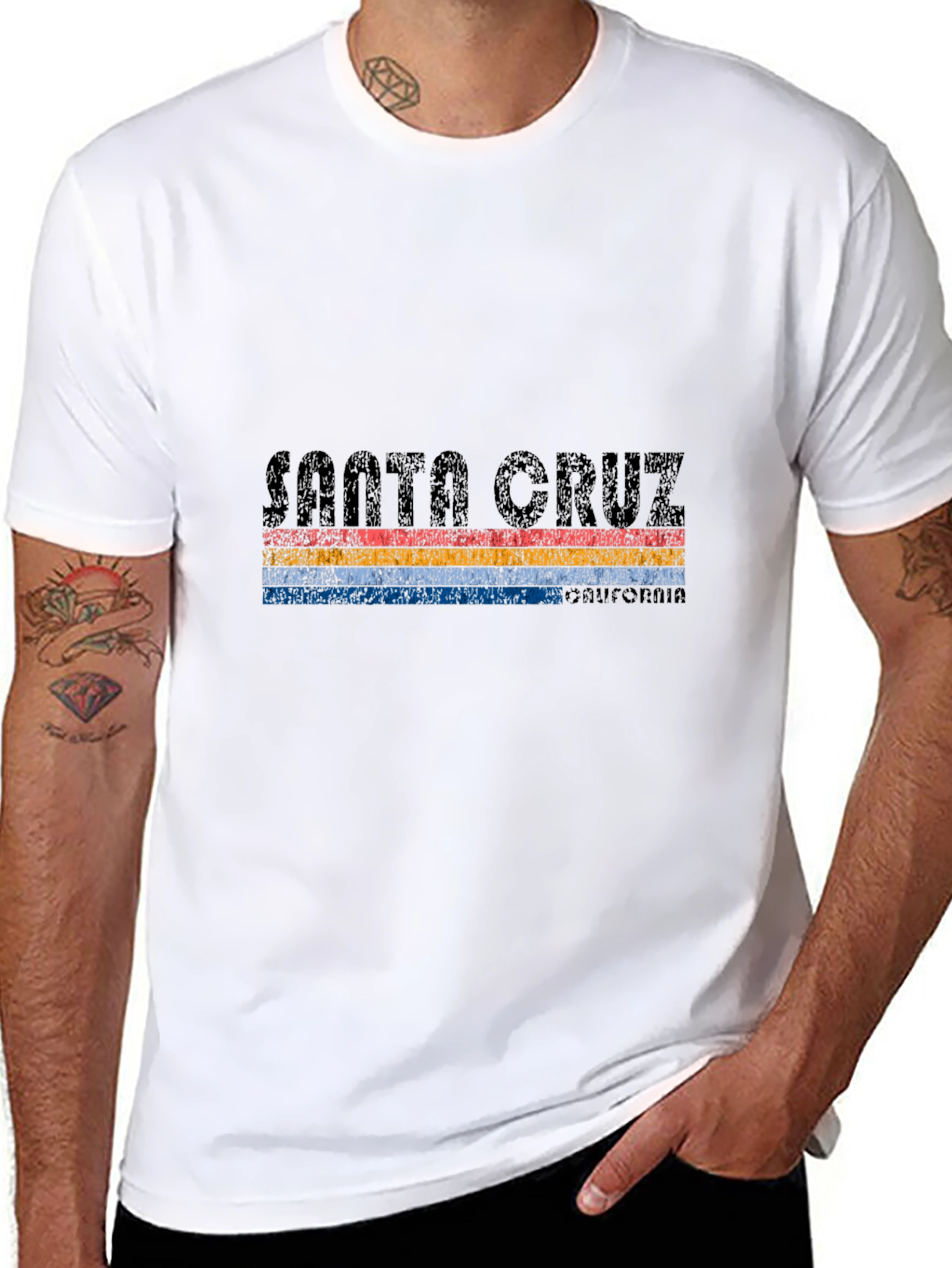Santa Cruz Retro Striped Graphic Tee - Black