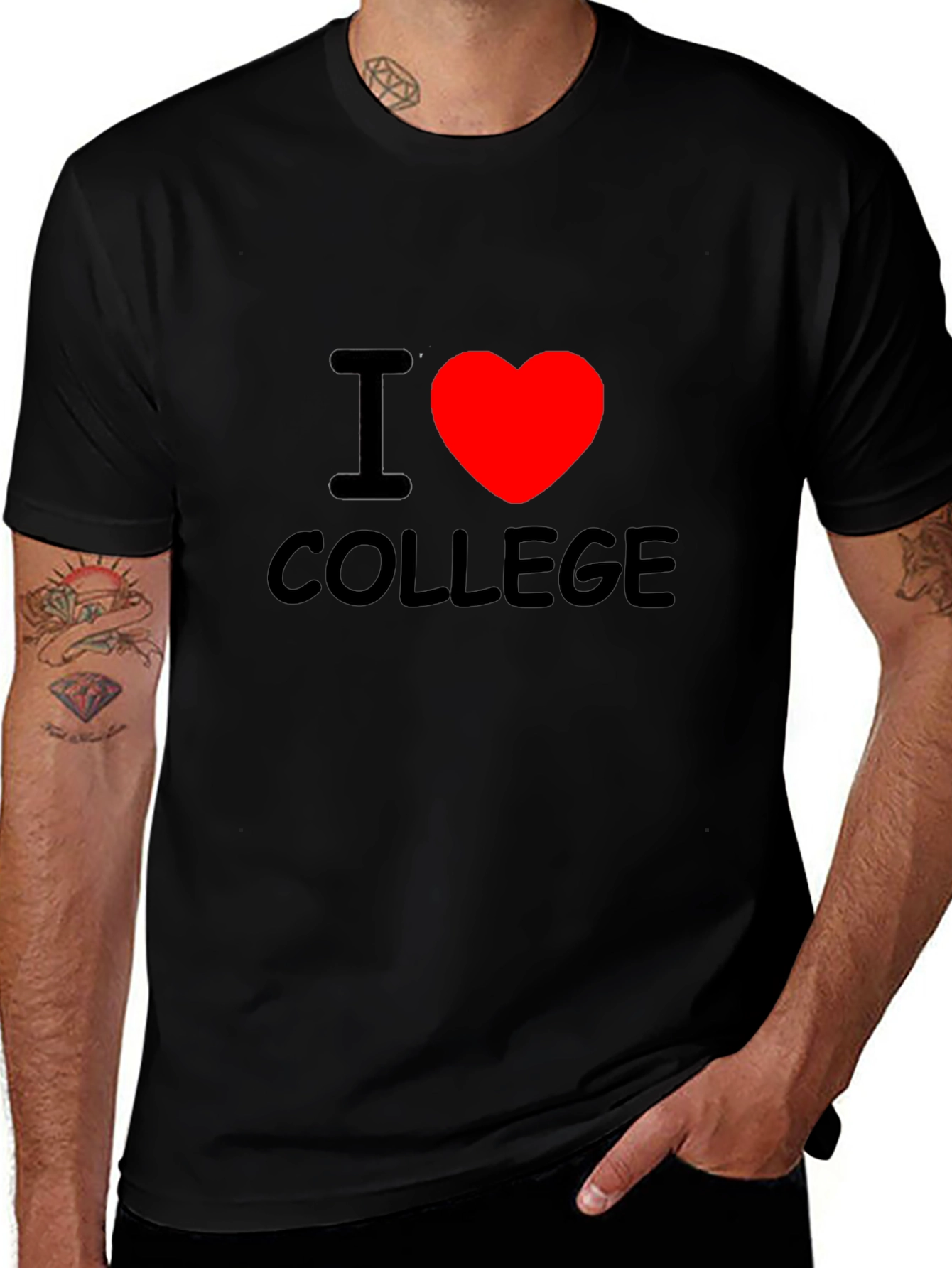 I Heart College Black T-Shirt