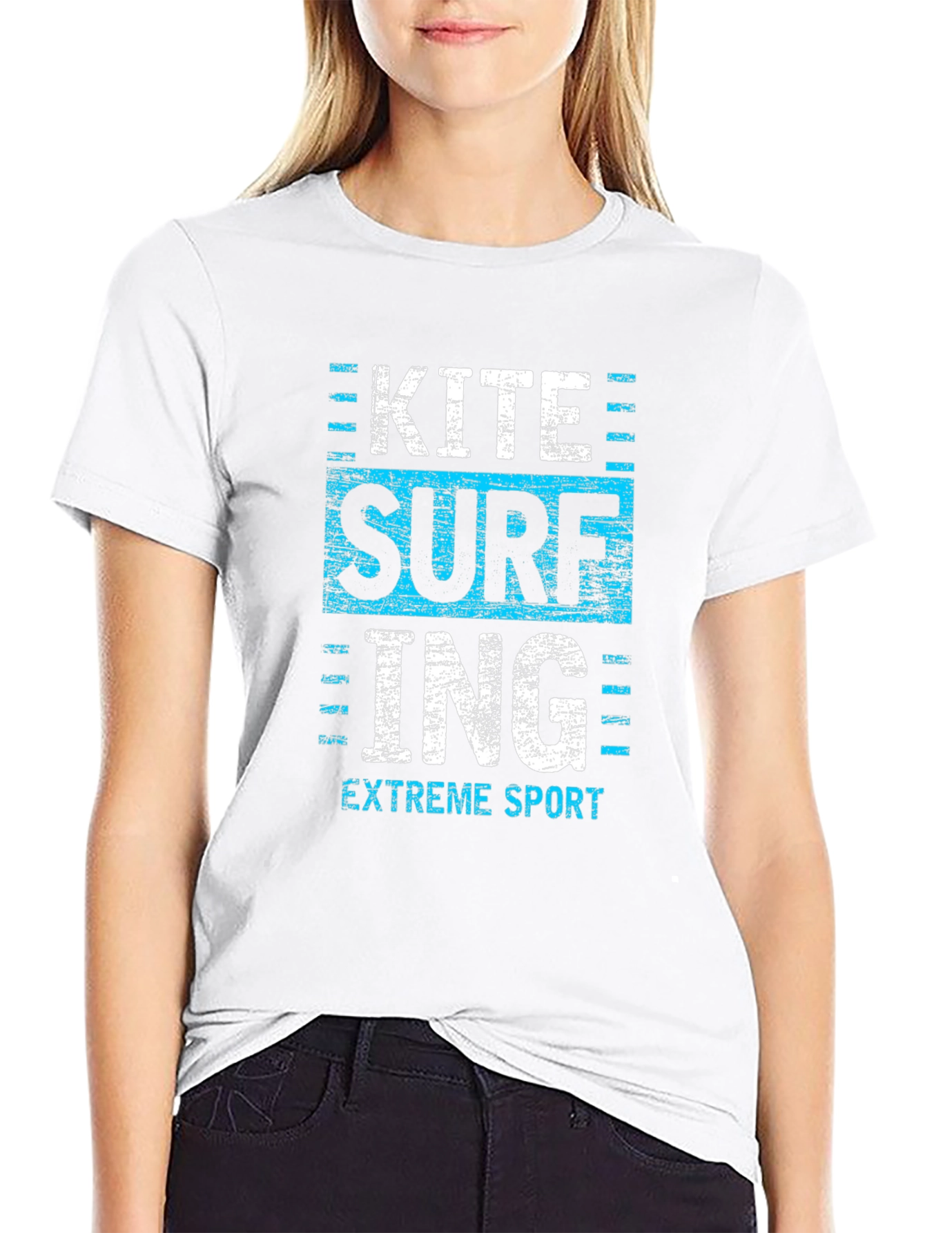 Kite Surfing Extreme Sport Graphic Tee - Black