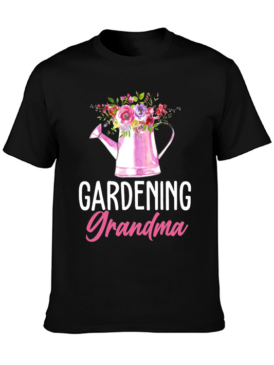Gardening Grandma T-Shirt - Floral Watering Can Design