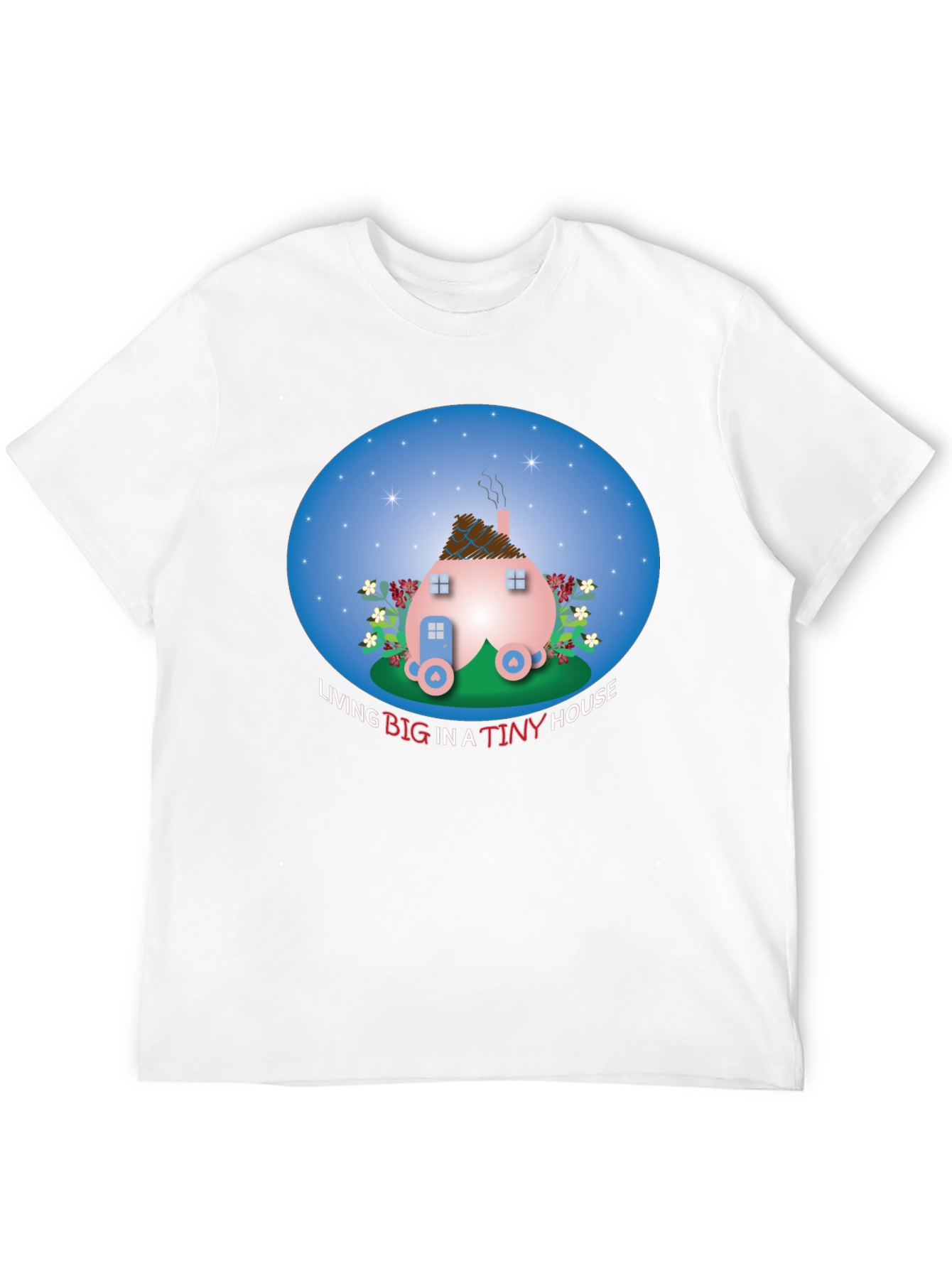 Tiny House Graphic Tee - Black Cotton Comfort