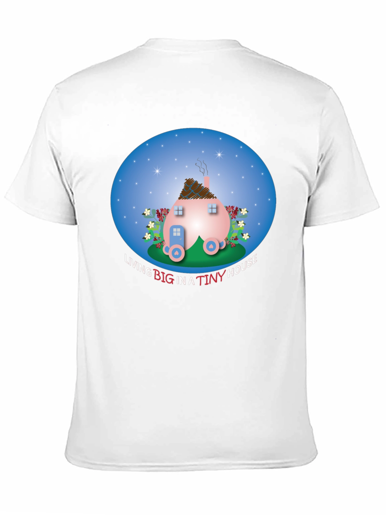 Tiny House Graphic Tee - Black Cotton Comfort