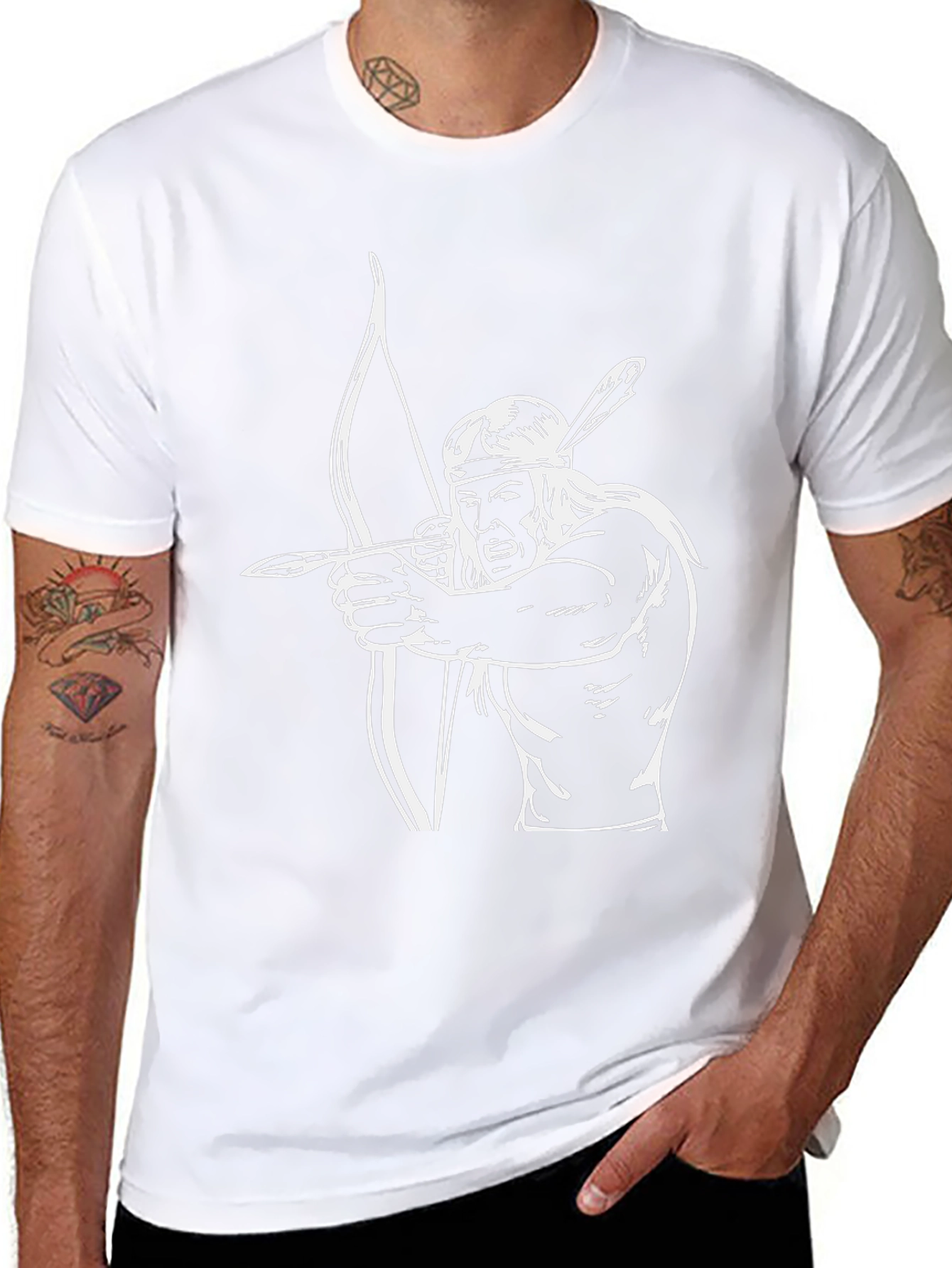Archer Graphic Tee - Native American Style Print