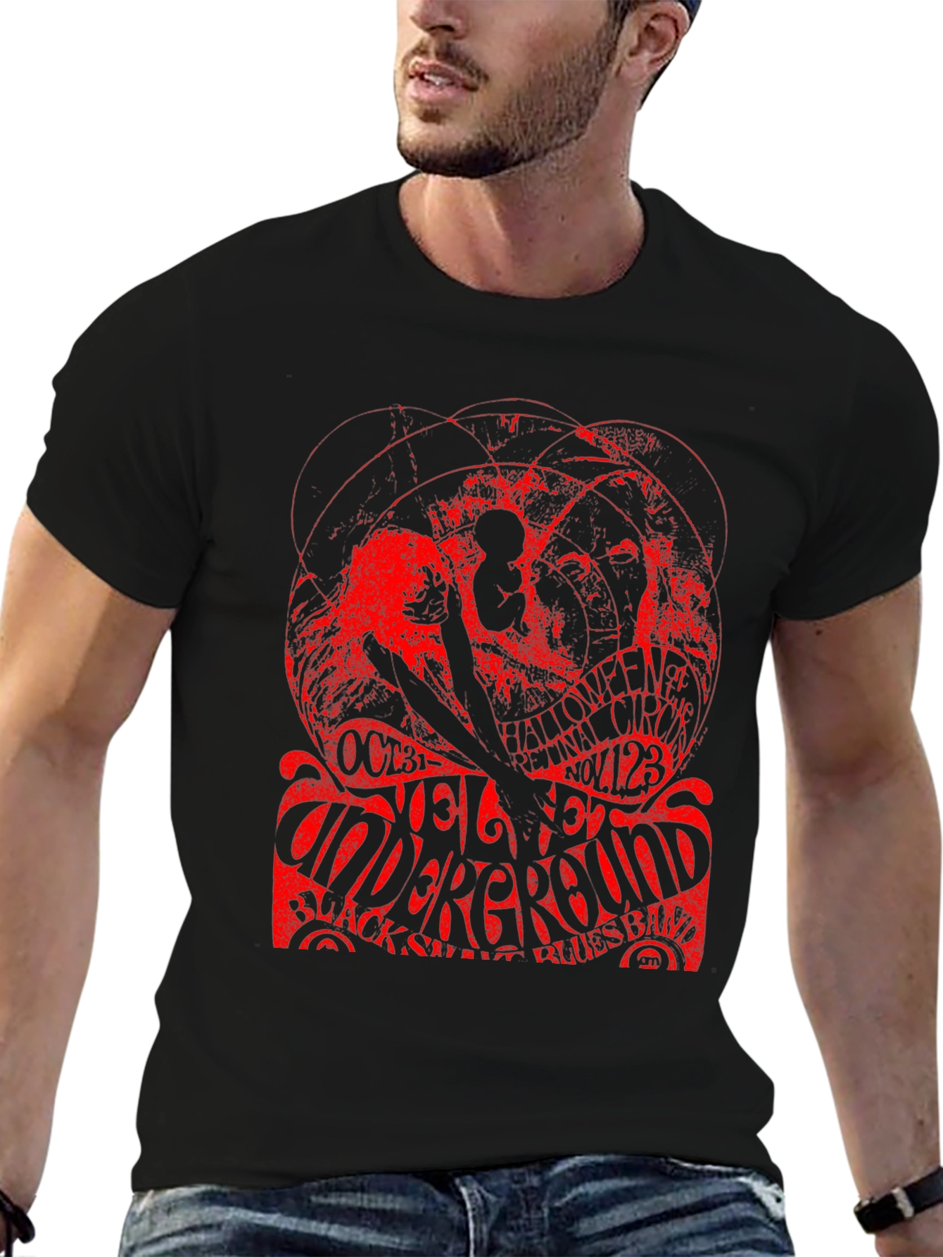 Retro Halloween Velvet Underground Band T-Shirt
