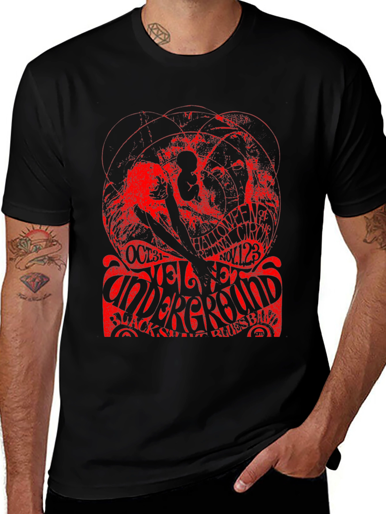 Retro Halloween Velvet Underground Band T-Shirt