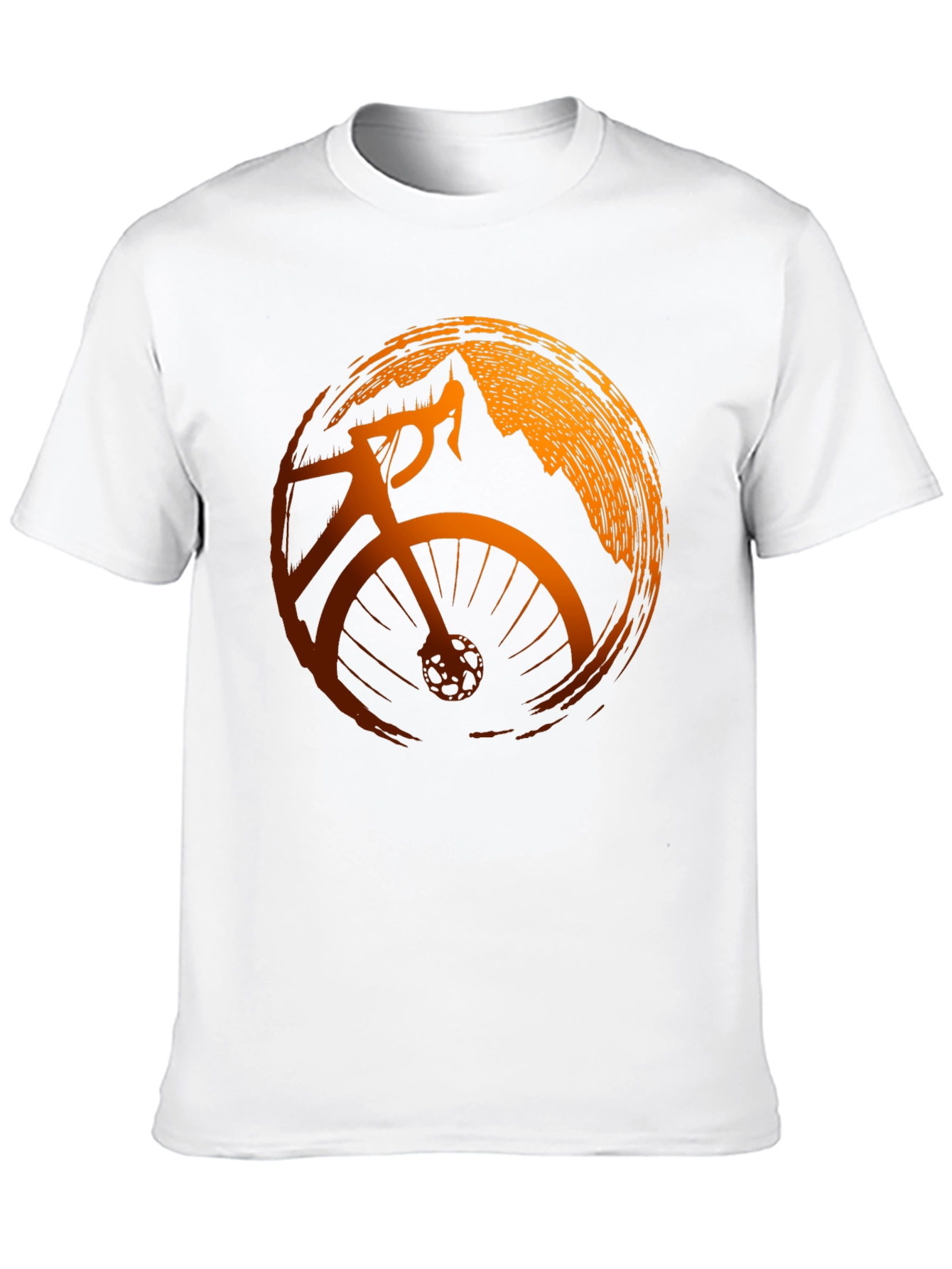 Mens Black Cycling T-Shirt with Mountain Design