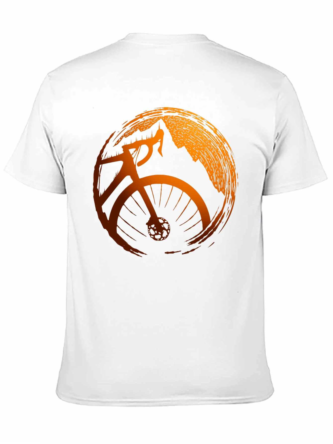 Mens Black Cycling T-Shirt with Mountain Design