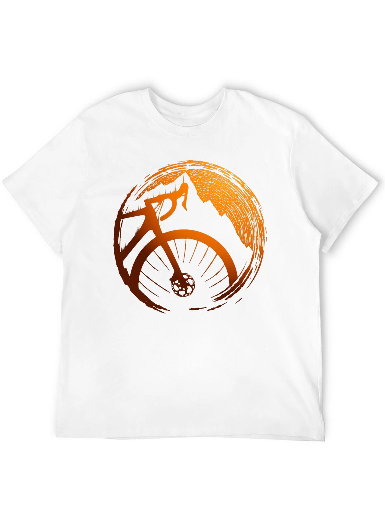 Mens Black Cycling T-Shirt with Mountain Design
