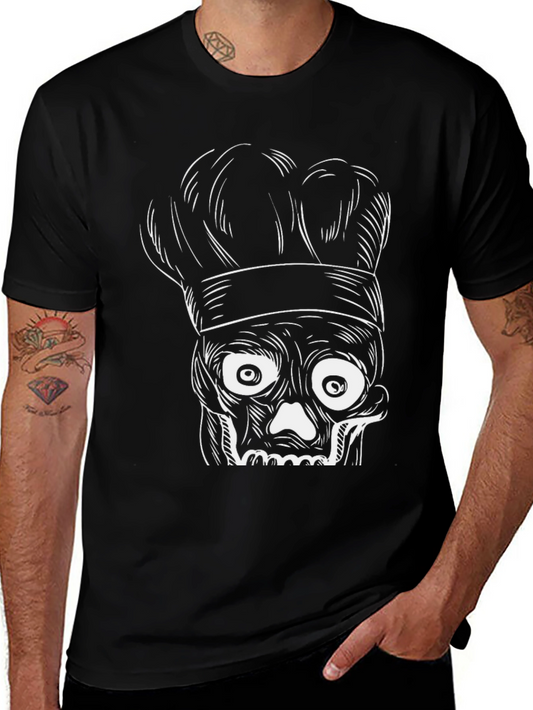 Chef Skull Graphic T-Shirt - Black