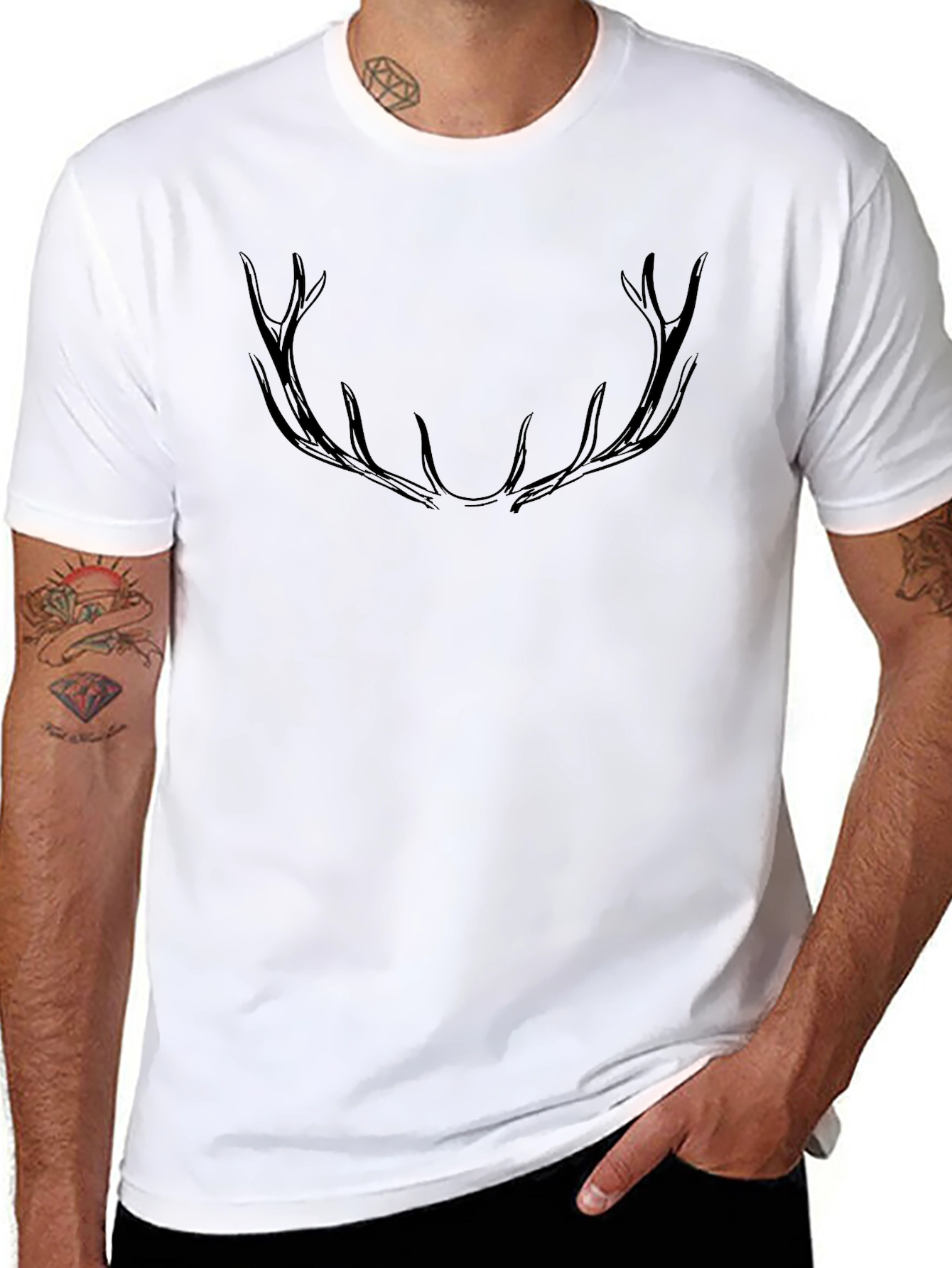 Antler Graphic Black T-Shirt