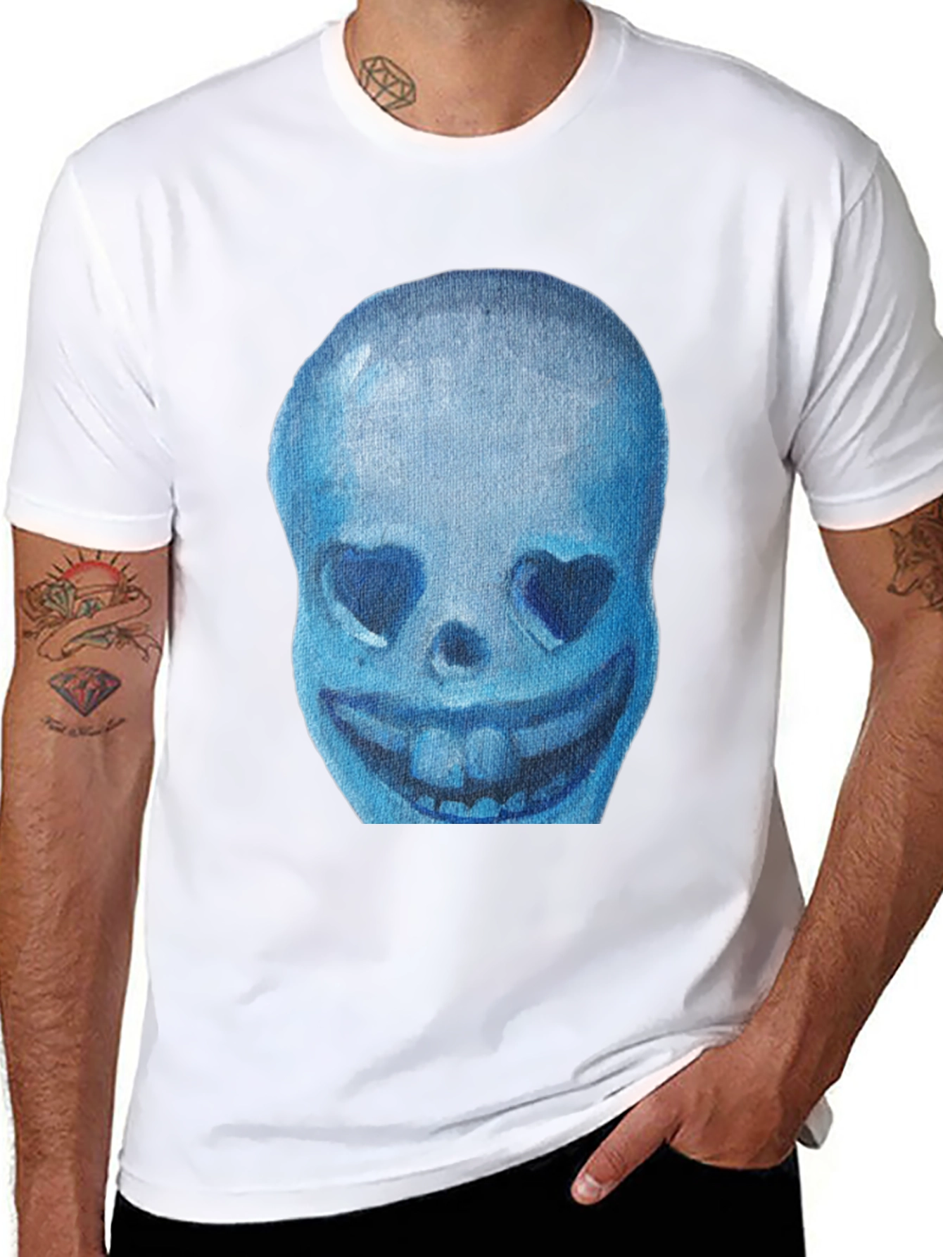 Blue Skull Graphic T-Shirt - Soft Cotton Tee