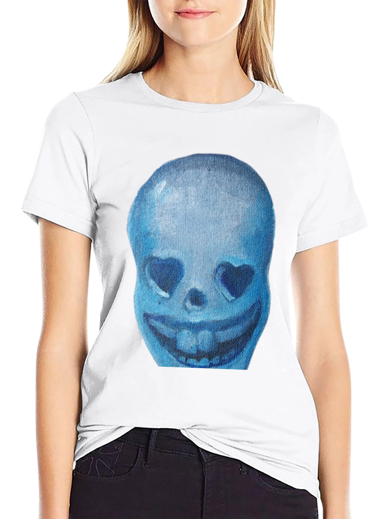 Blue Skull Graphic T-Shirt - Soft Cotton Tee