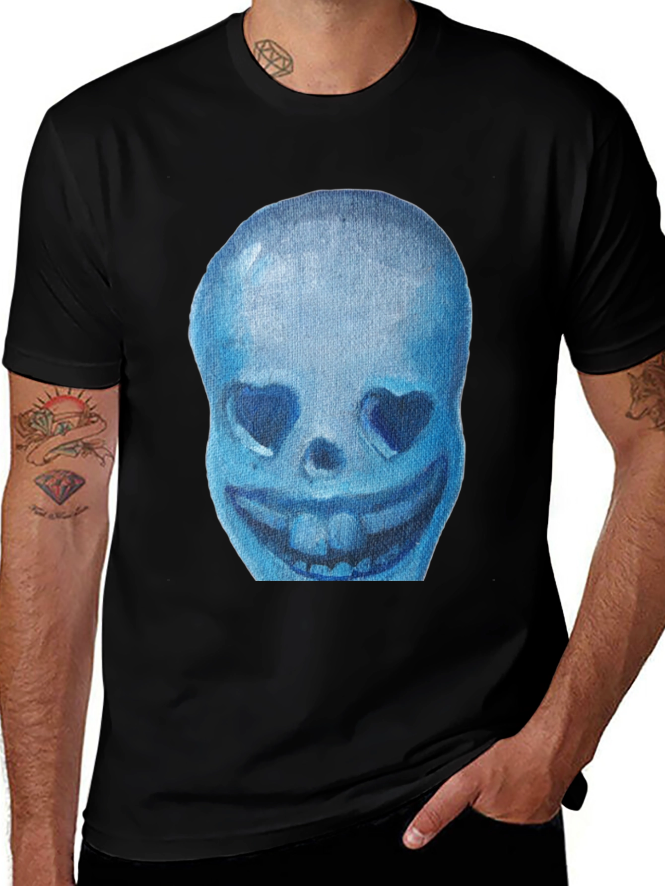 Blue Skull Graphic T-Shirt - Soft Cotton Tee