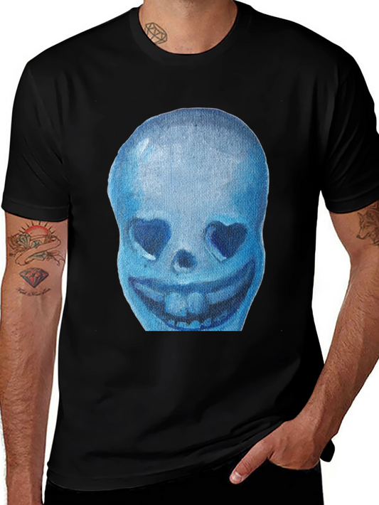 Blue Skull Graphic T-Shirt - Soft Cotton Tee