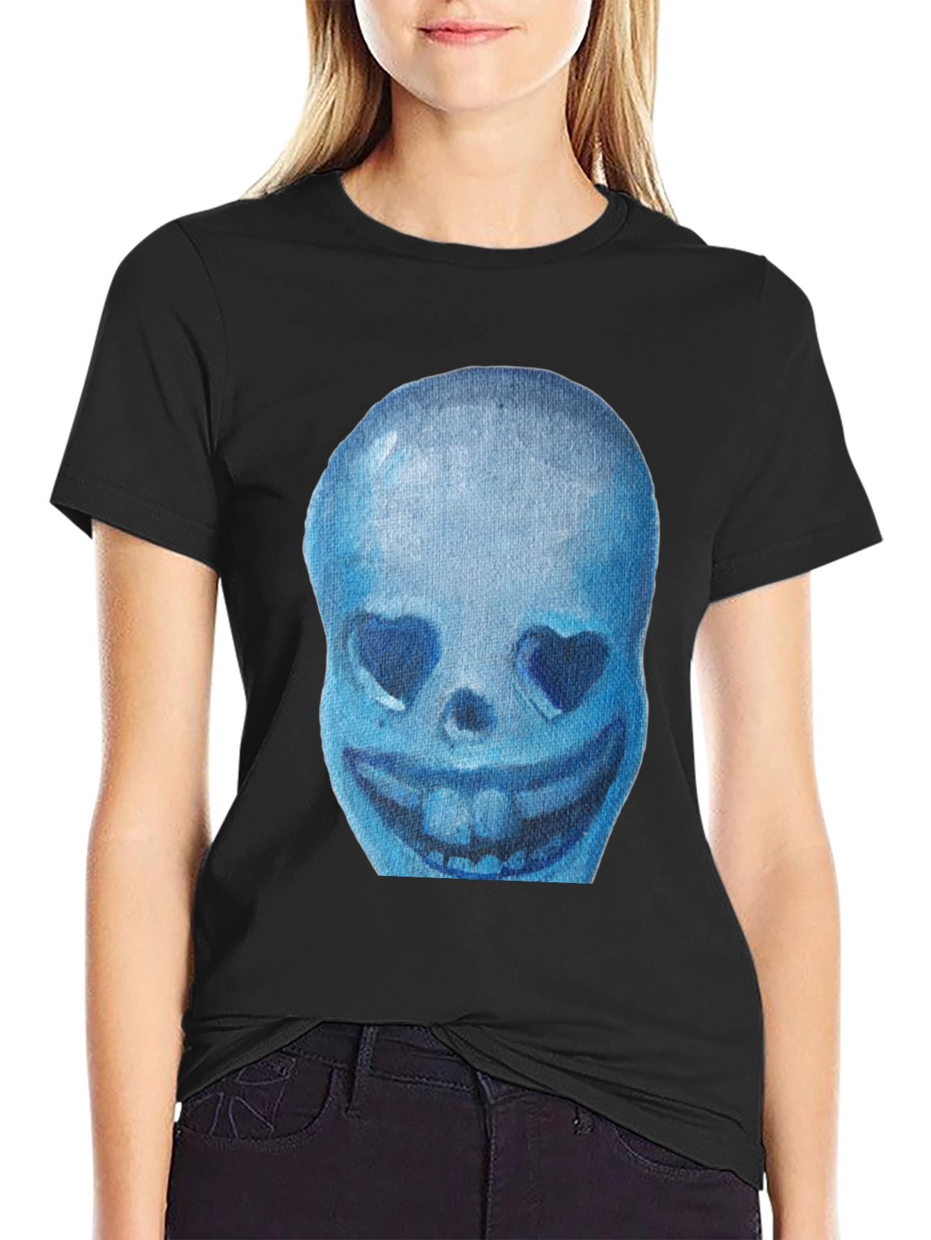 Blue Skull Graphic T-Shirt - Soft Cotton Tee