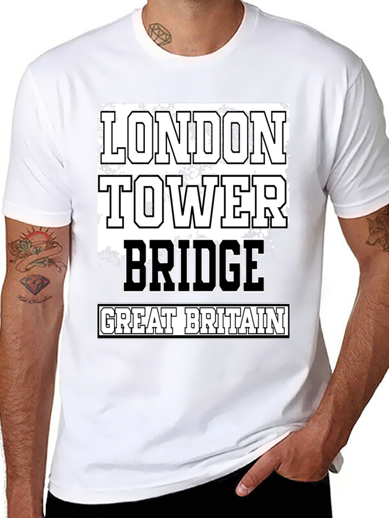 London Tower Bridge Graphic Tee - Great Britain Souvenir