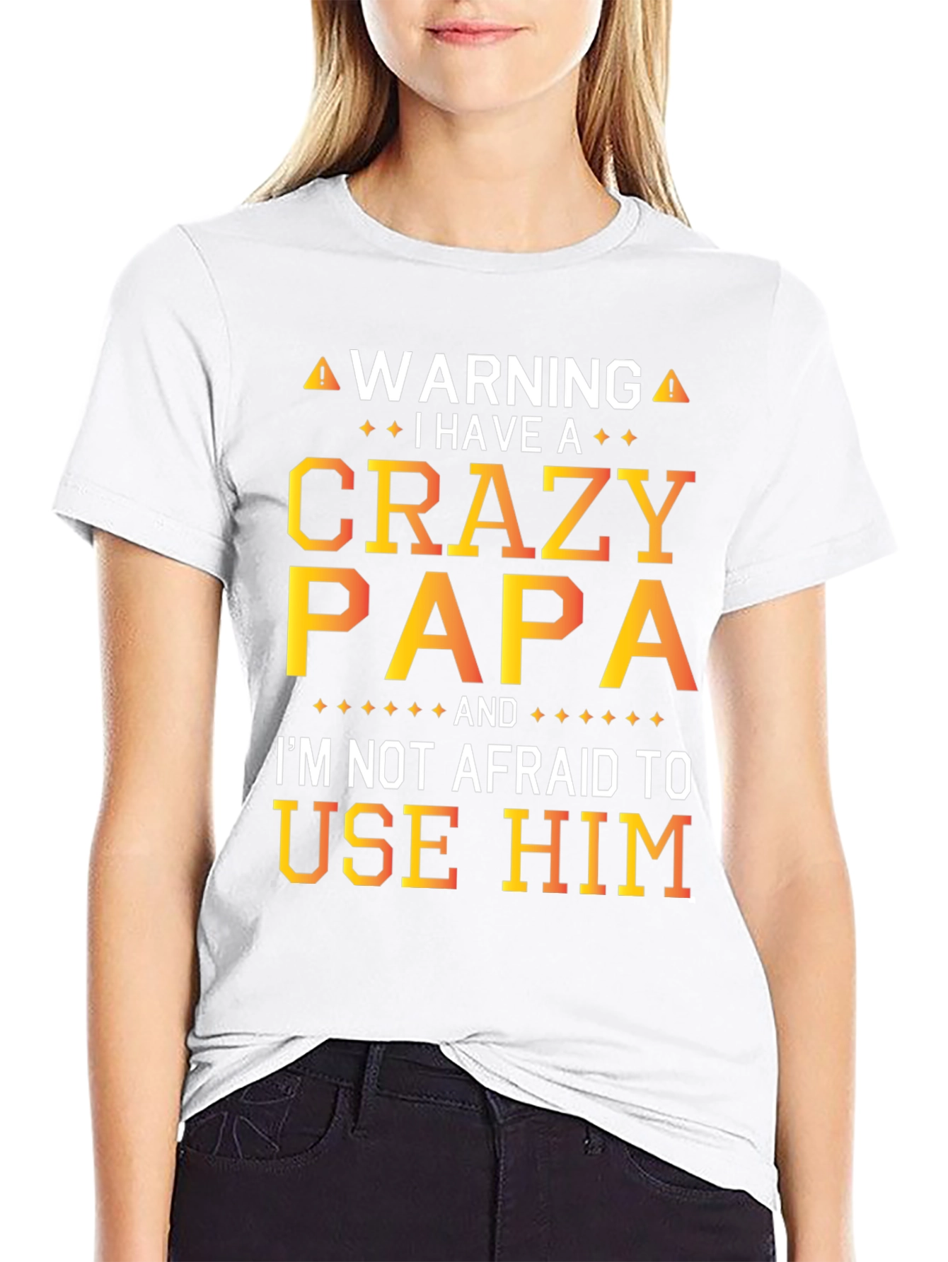 Crazy Papa Graphic T-Shirt - Warning Funny Dad Tee