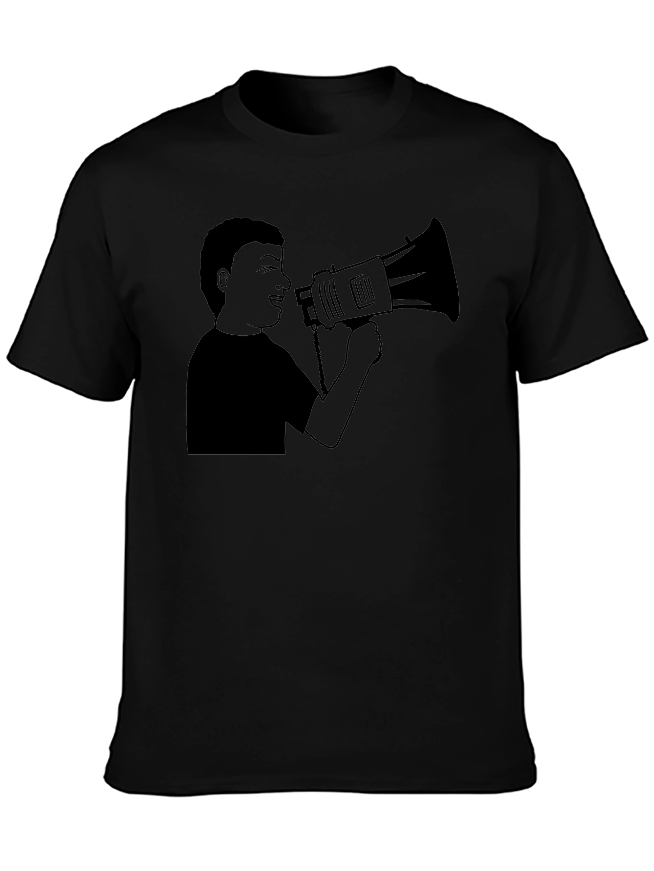 Megaphone Graphic Tee - Black Casual Style