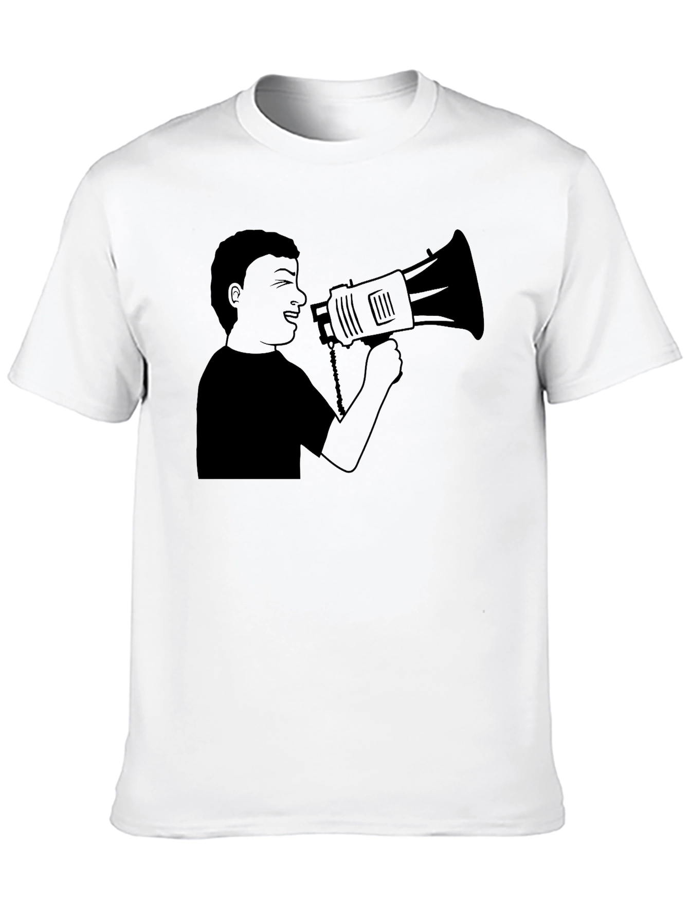 Megaphone Graphic Tee - Black Casual Style