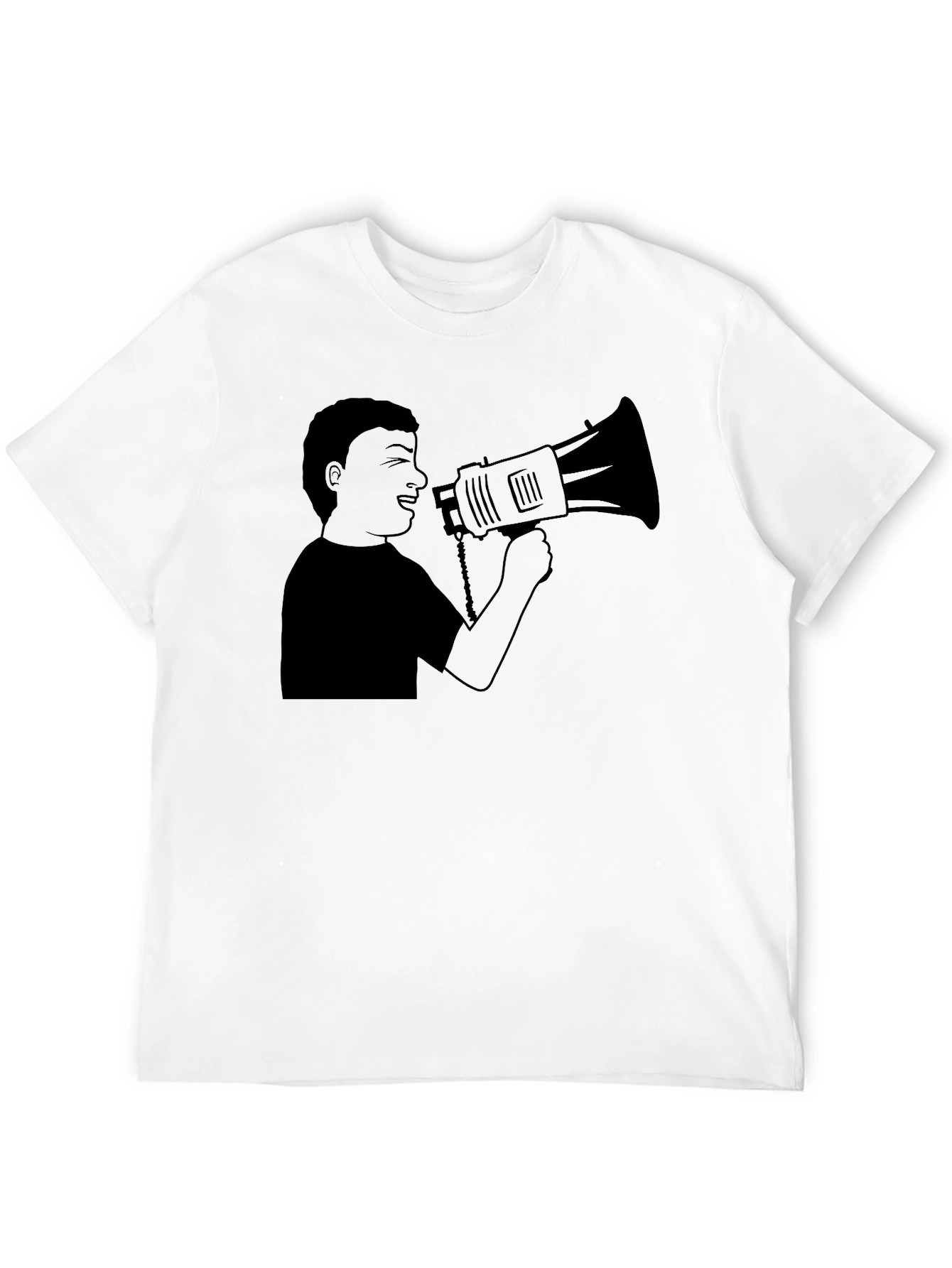 Megaphone Graphic Tee - Black Casual Style