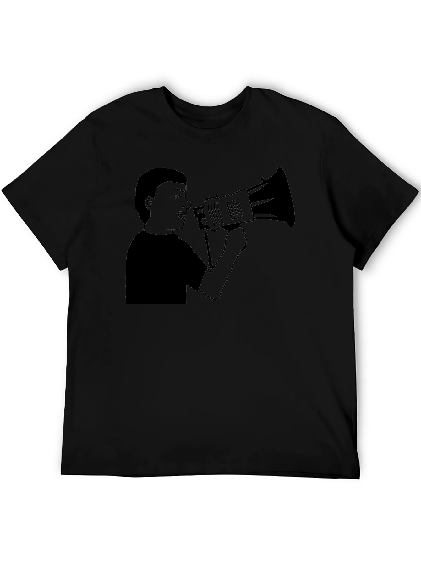Megaphone Graphic Tee - Black Casual Style