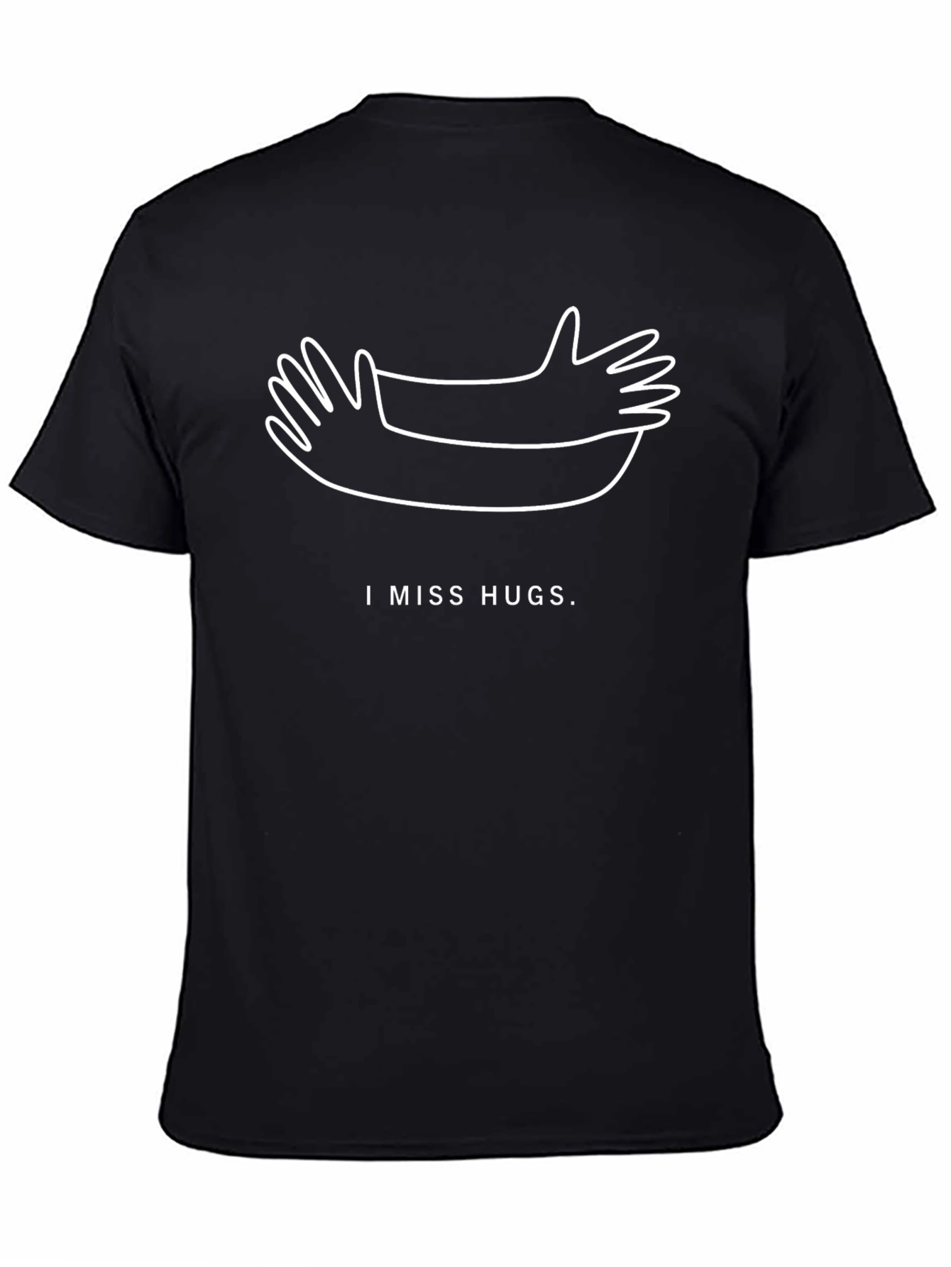 I Miss Hugs Black Graphic Tee