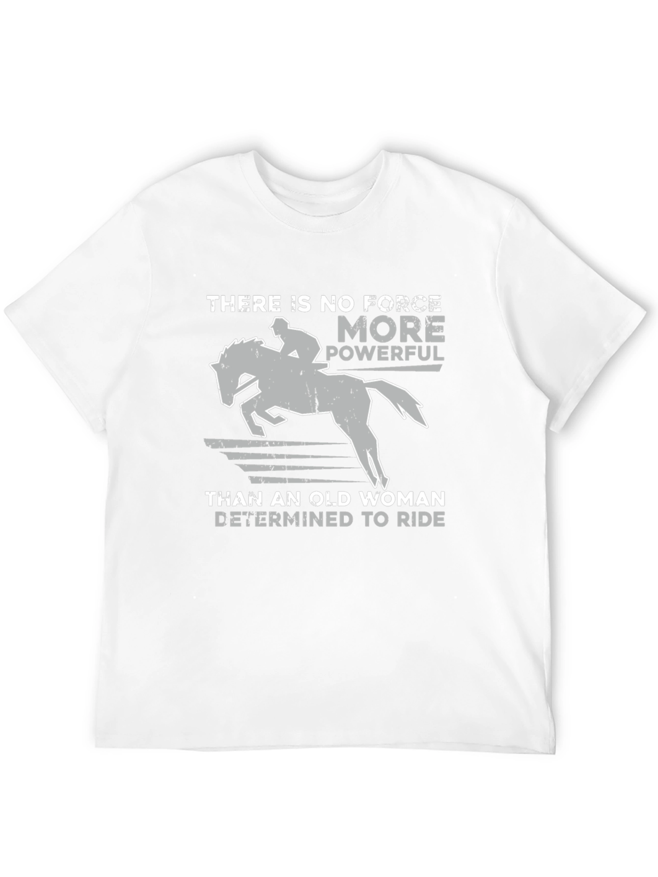 Old Woman Determined To Ride Horse Graphic T-Shirt