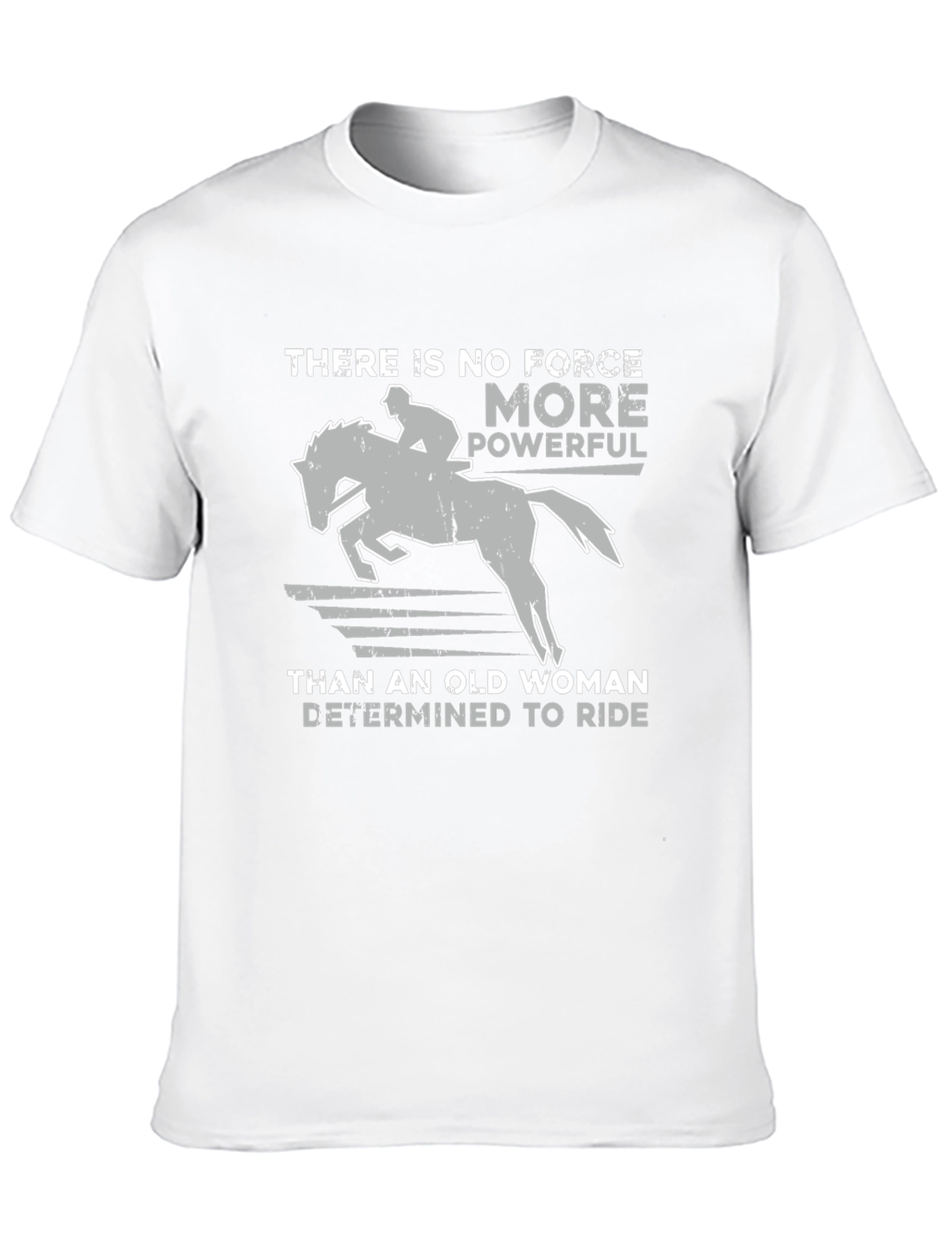 Old Woman Determined To Ride Horse Graphic T-Shirt