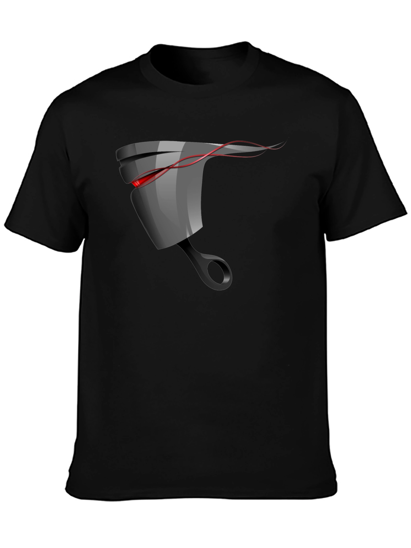 Mens Black Graphic T-Shirt - Piston Design
