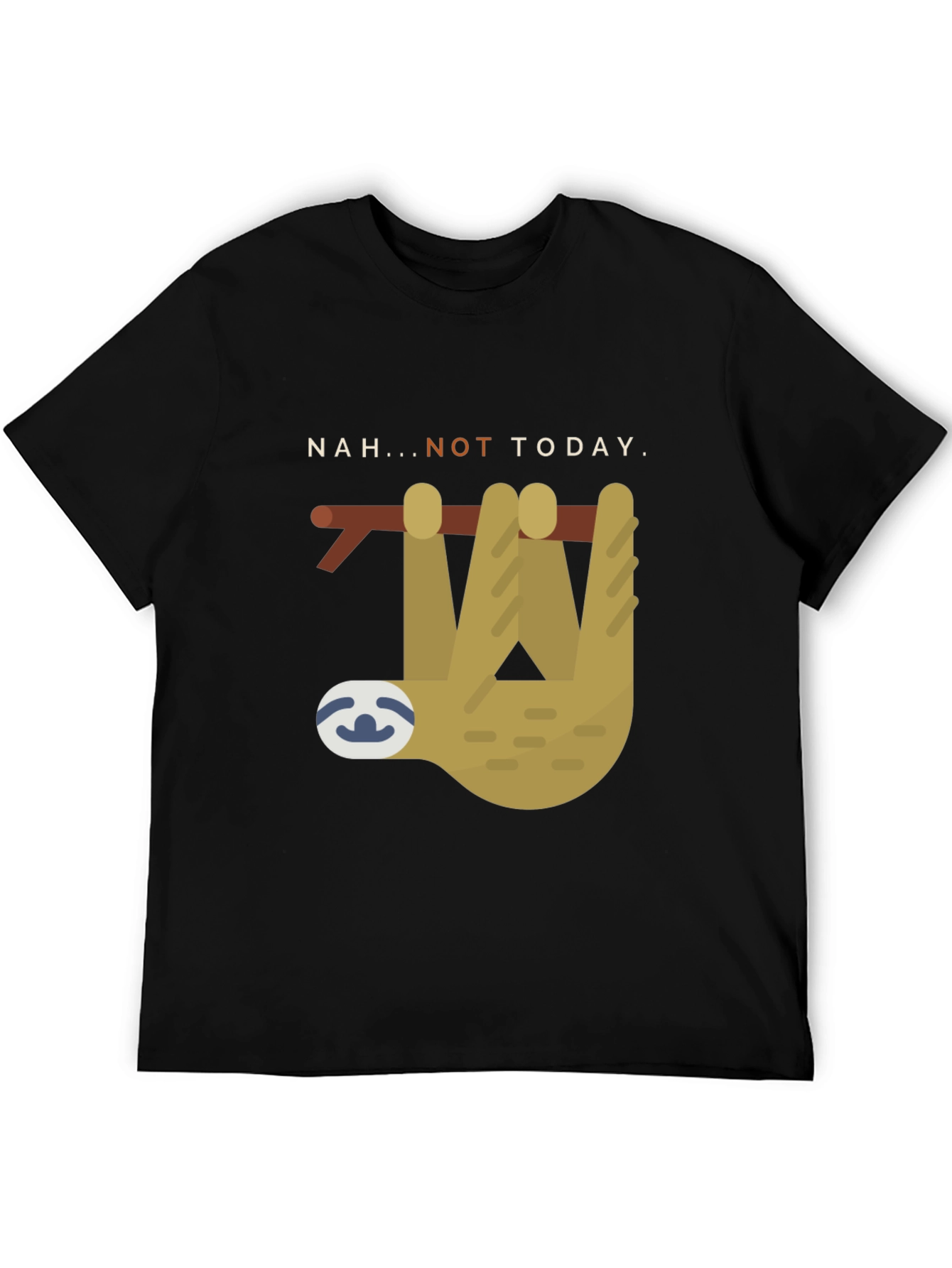 Nah... Not Today Sloth Graphic Tee - Black