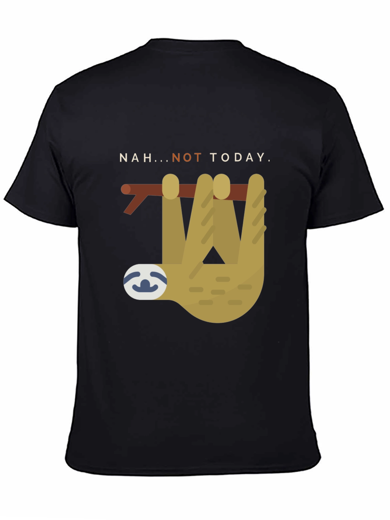 Nah... Not Today Sloth Graphic Tee - Black