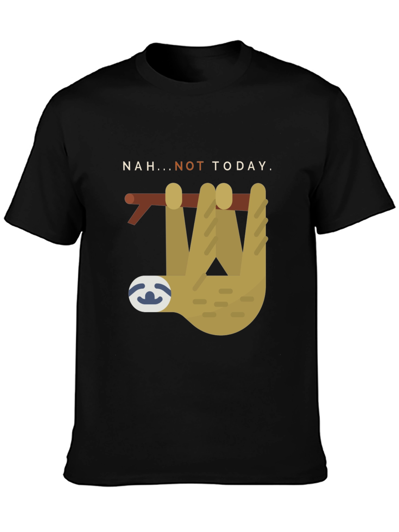 Nah... Not Today Sloth Graphic Tee - Black