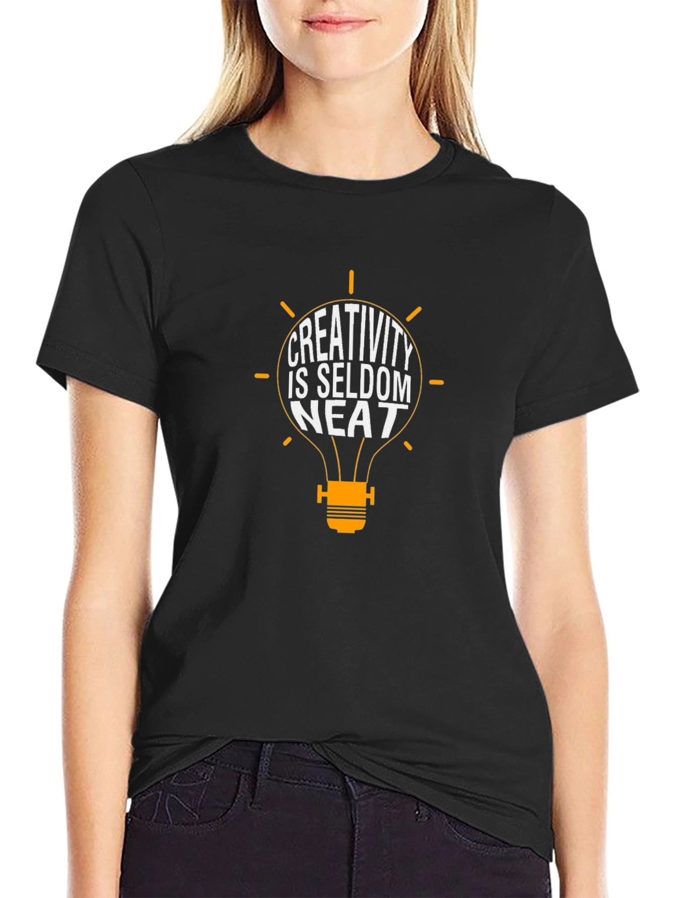 Creativity is Seldom Neat T-Shirt - Black