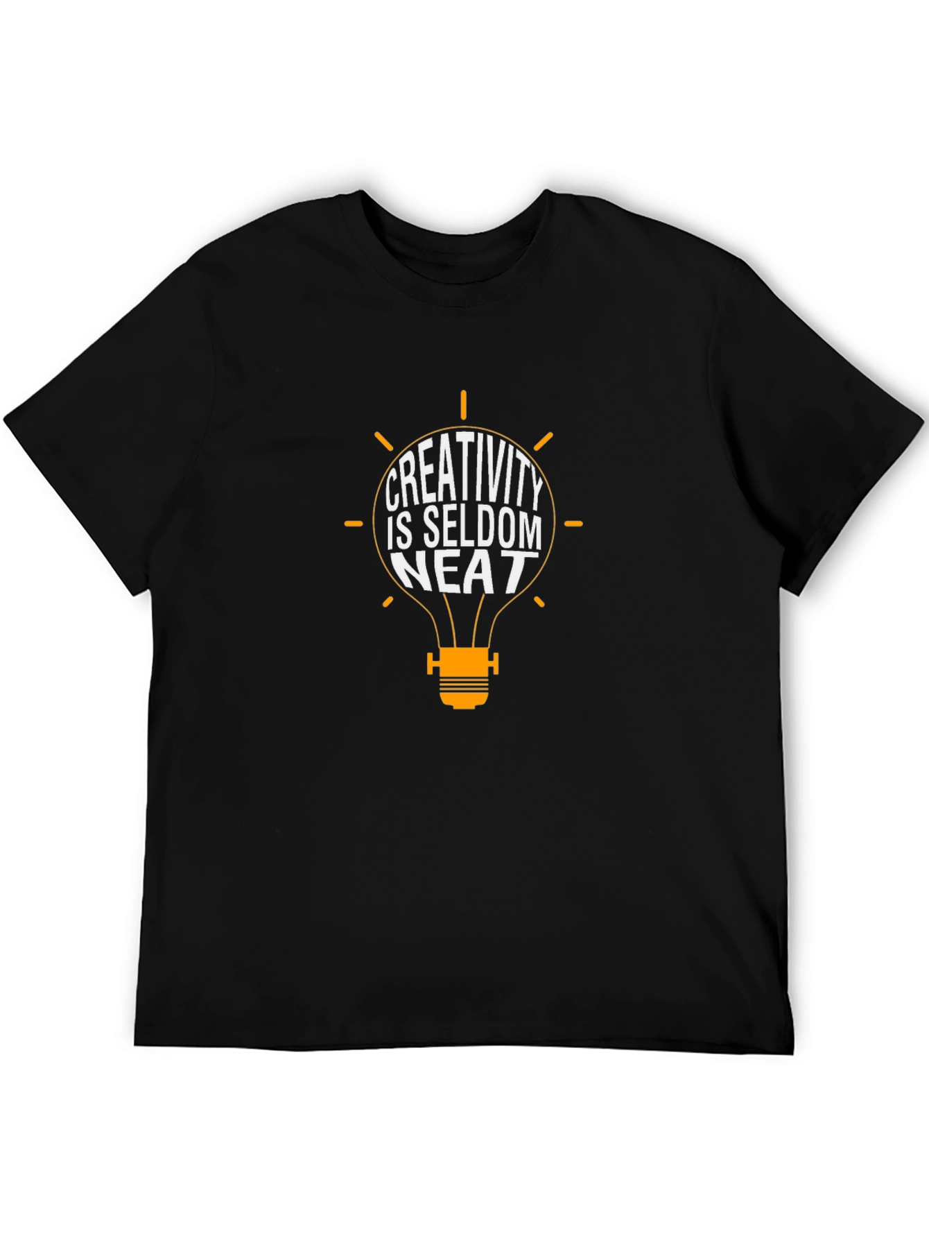 Creativity is Seldom Neat T-Shirt - Black